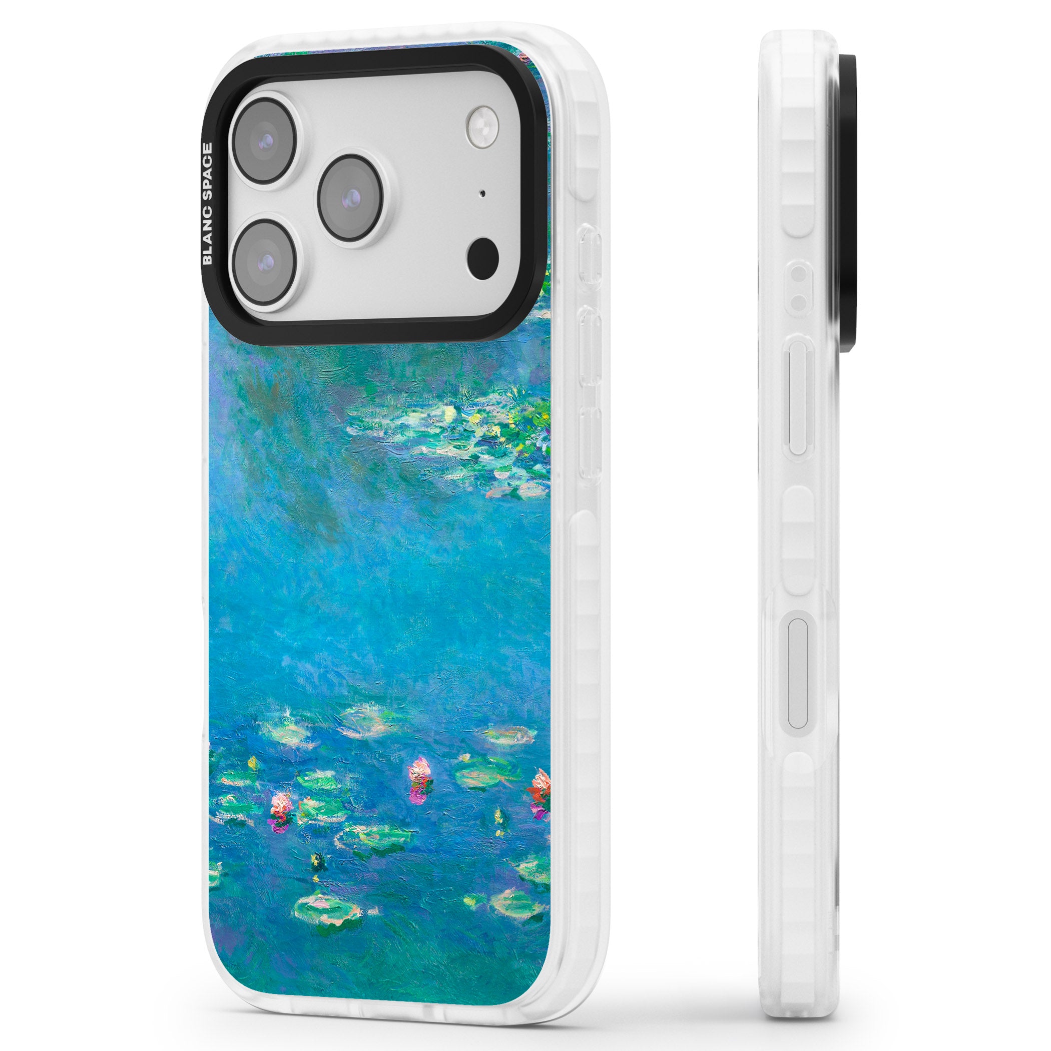 Water Lilies iPhone 17 Pro Max Impact Clear Phone Case Side Profile