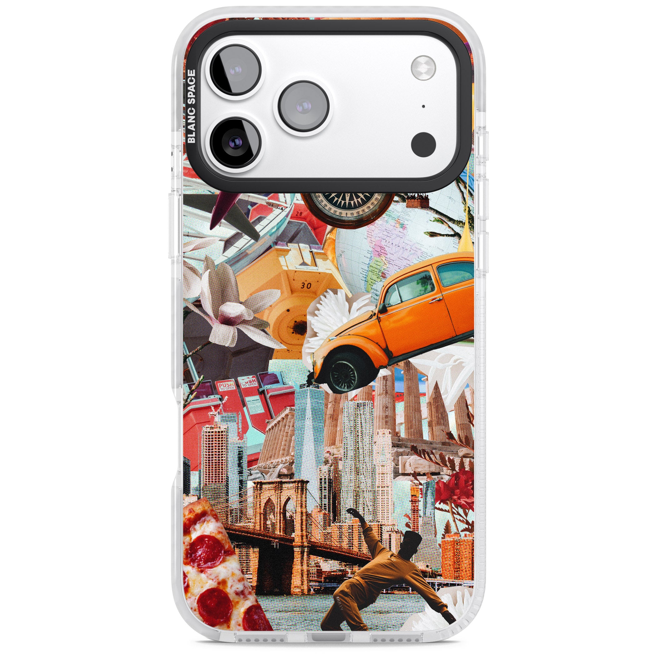 Bold New York Collage iPhone 17 Pro Max Impact Clear Phone Case