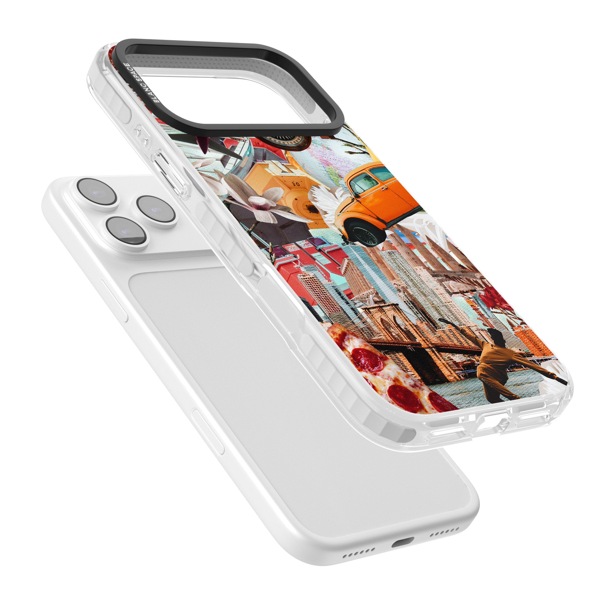 Bold New York Collage iPhone 17 Pro Impact Clear Phone Case Colours