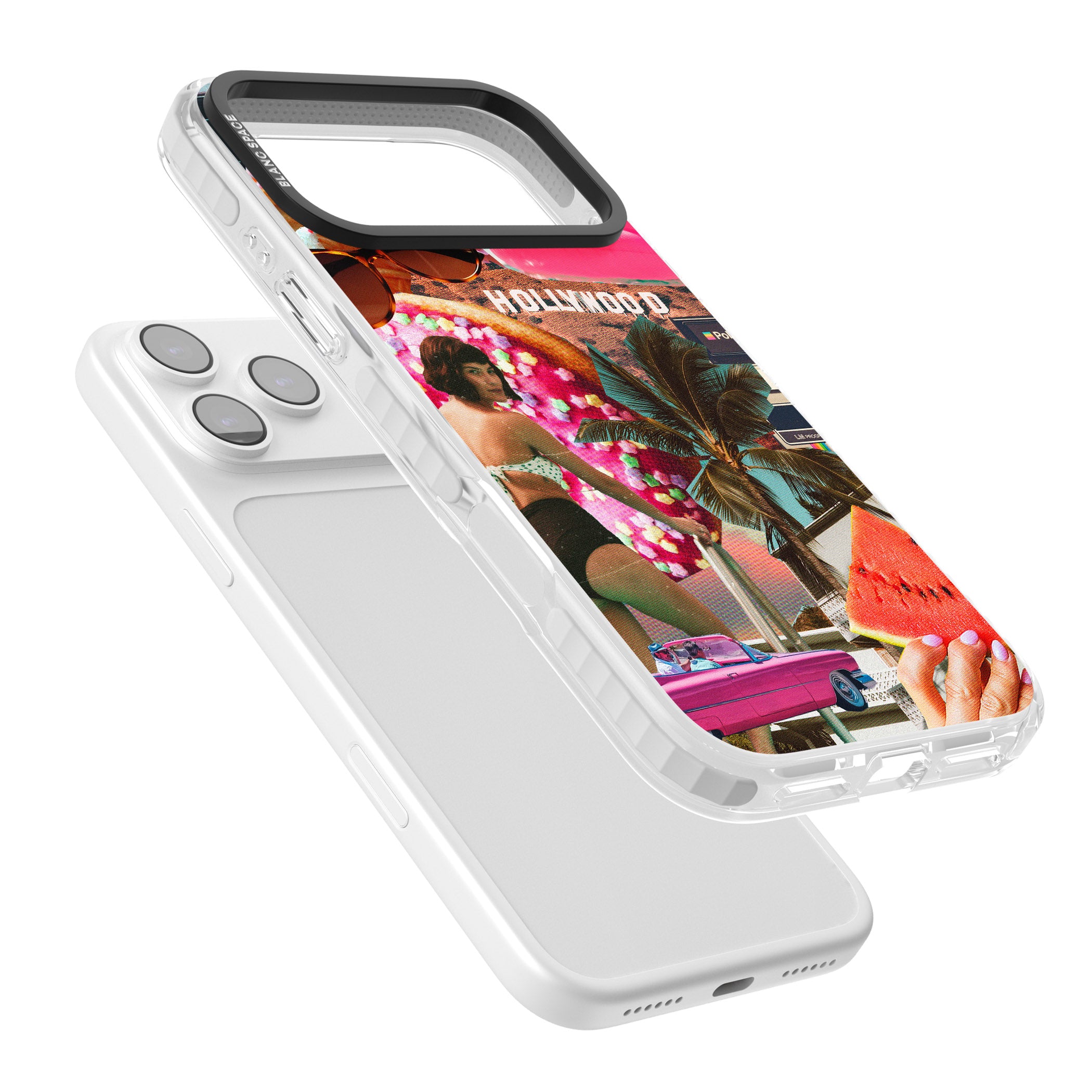 Hollywood Retro Collage iPhone 17 Pro Impact Clear Phone Case Colours