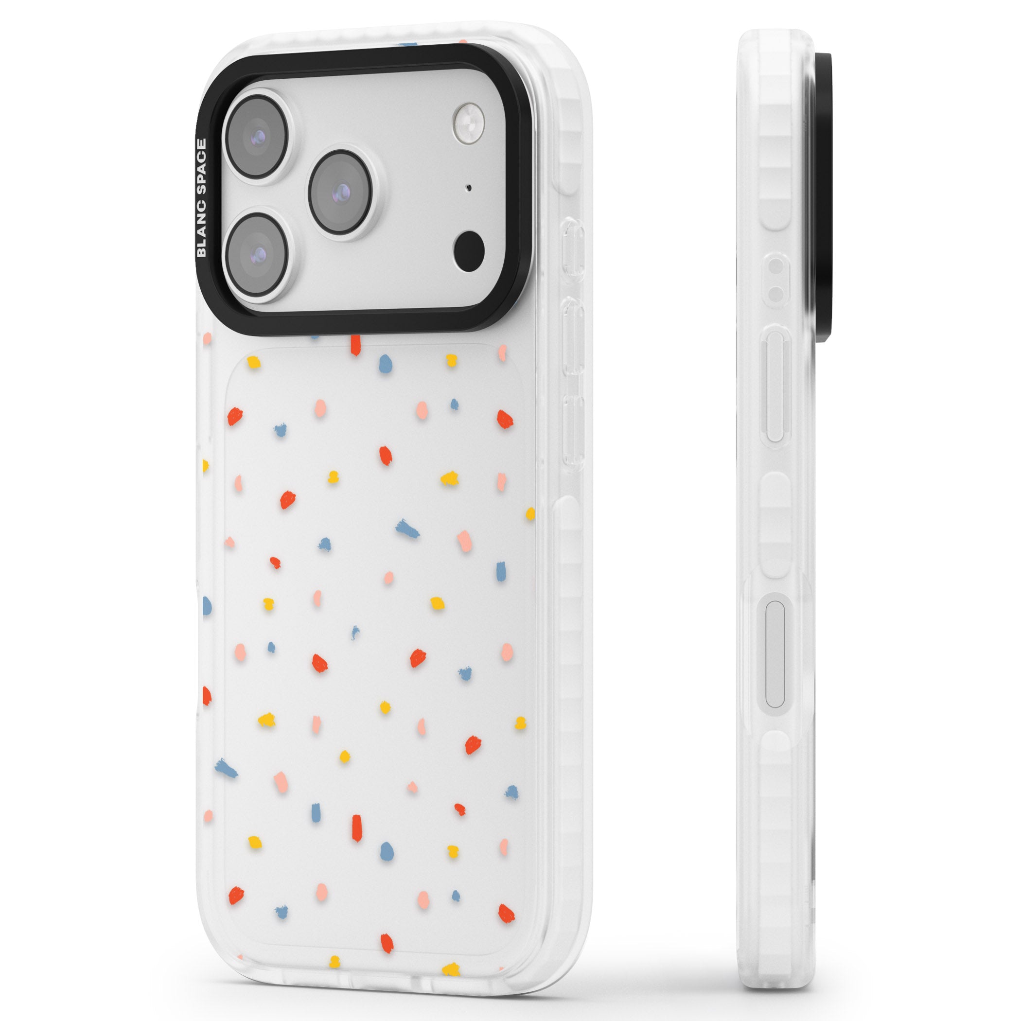 Small Confetti iPhone 17 Pro Impact Clear Phone Case Side Profile