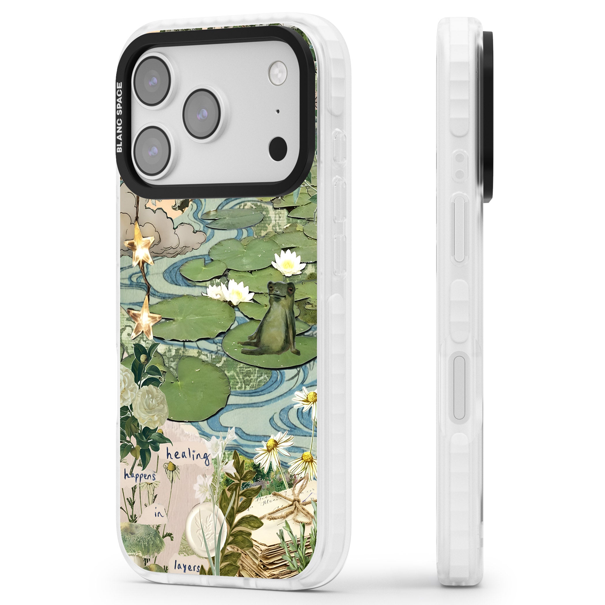 Lily Pad River iPhone 17 Pro Impact Clear Phone Case Side Profile