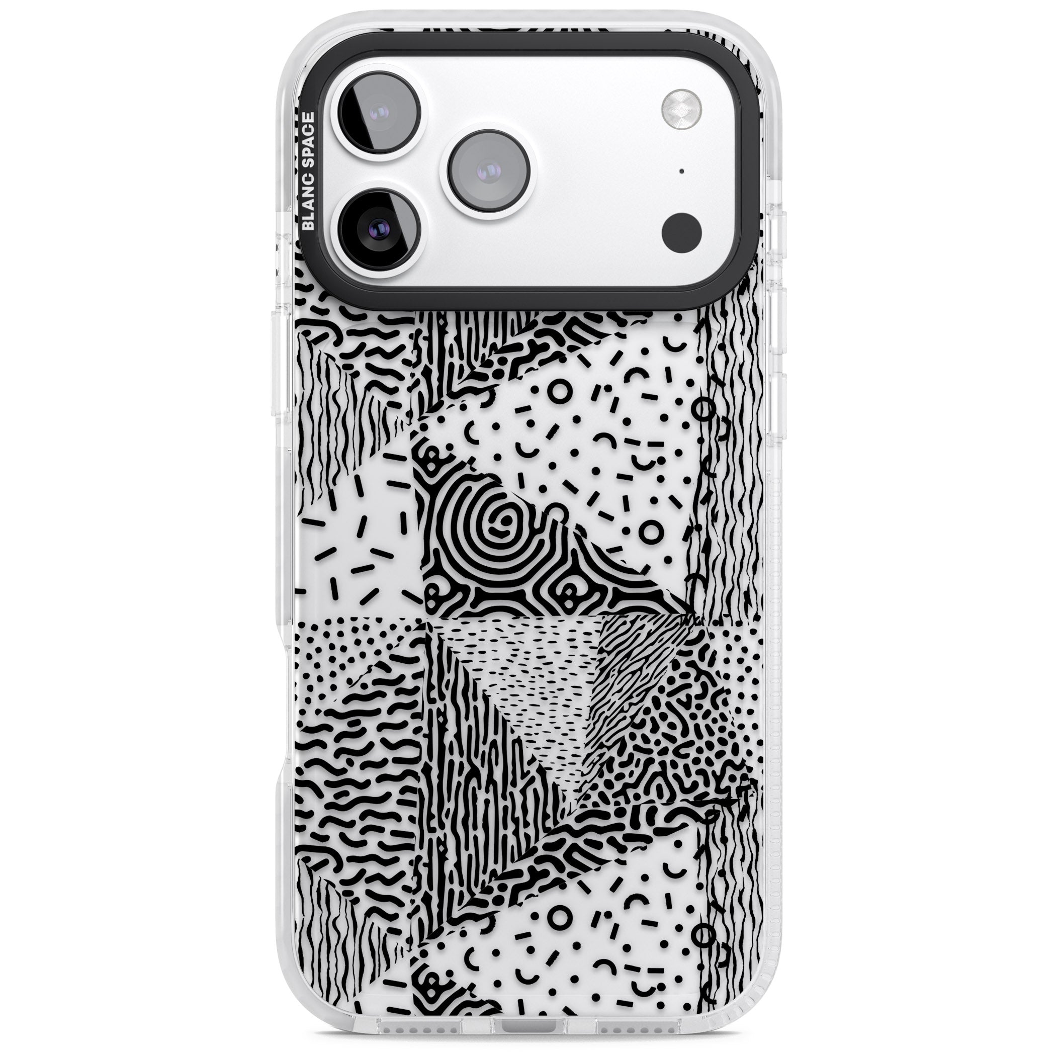 Monochrome Pattern iPhone 17 Pro Impact Clear Phone Case