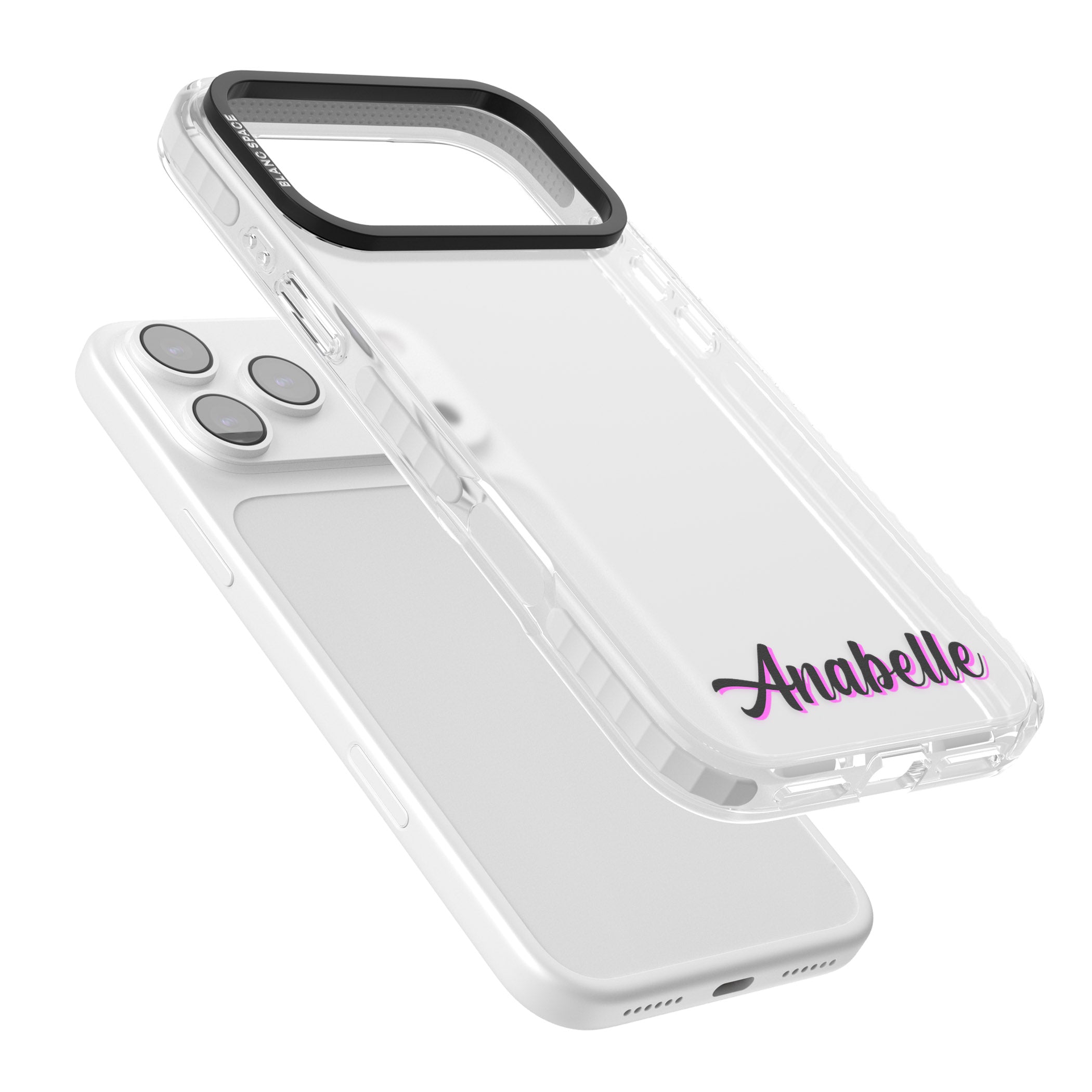 Personalised Cute Bottom Name iPhone 17 Pro Max Impact Clear Phone Case Colours