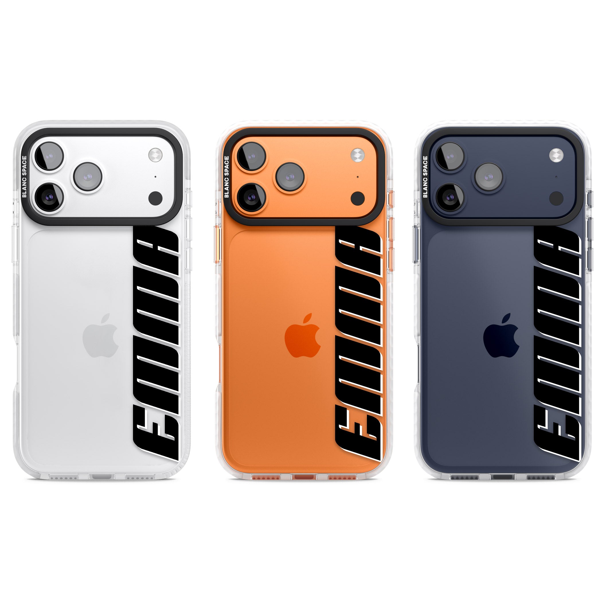 Personalised Vertical Bold Name iPhone 17 Pro Impact Clear Phone Case APT Impact Protection