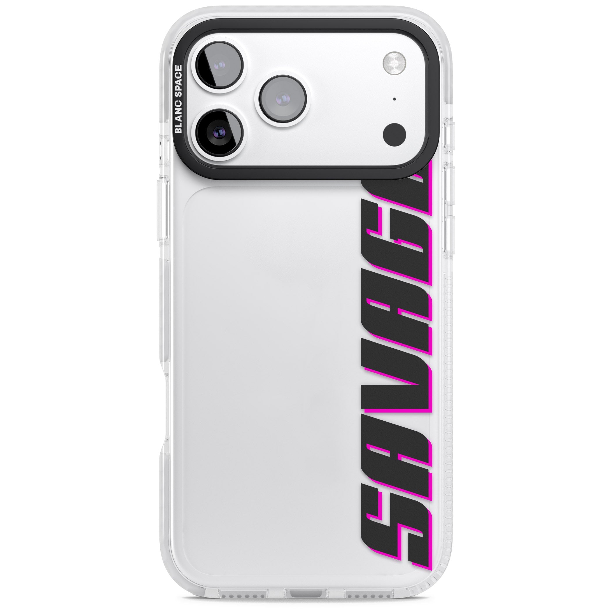 Personalised Cool Vertical Name iPhone 17 Pro Impact Clear Phone Case