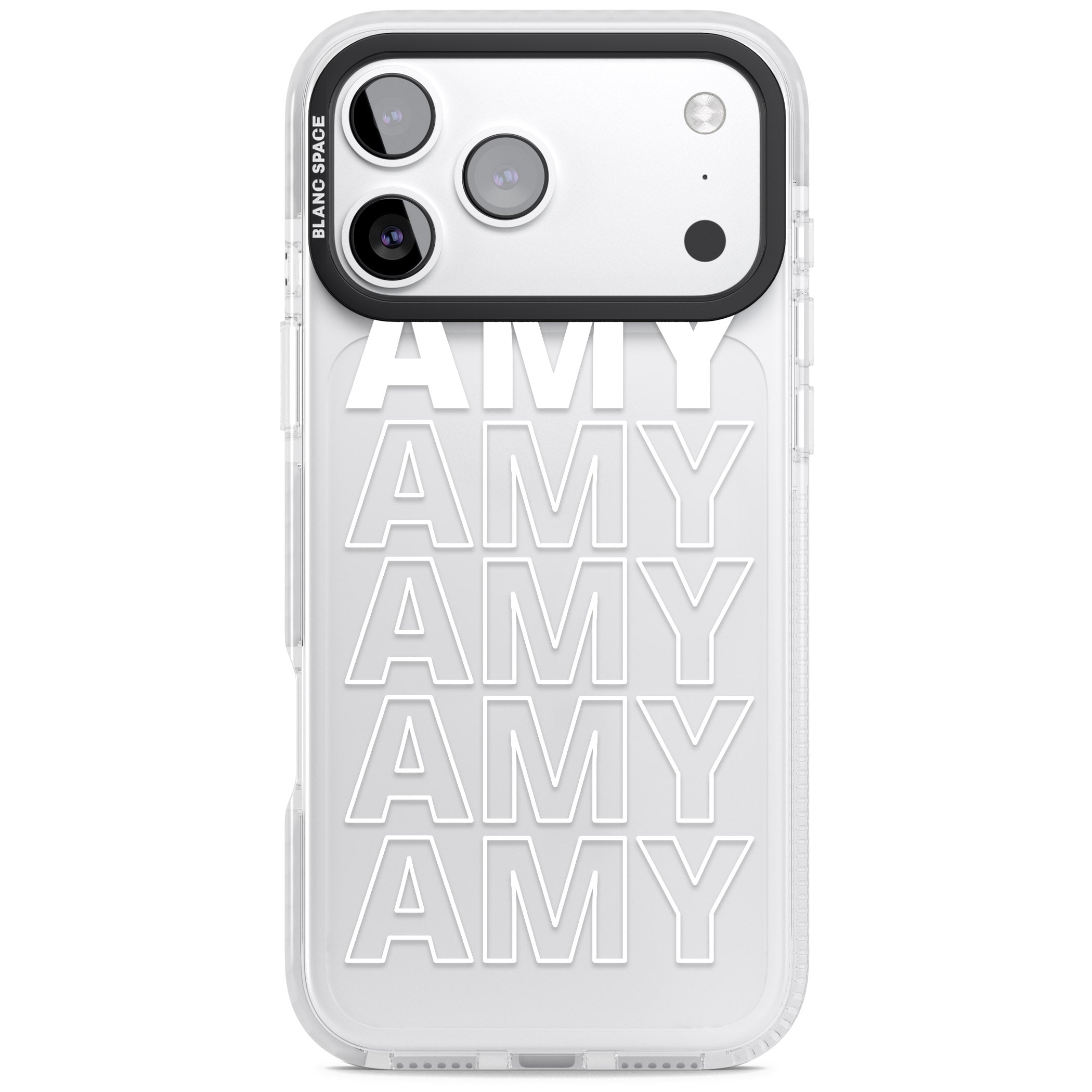Personalised Bold Name Repeated iPhone 17 Pro Impact Clear Phone Case