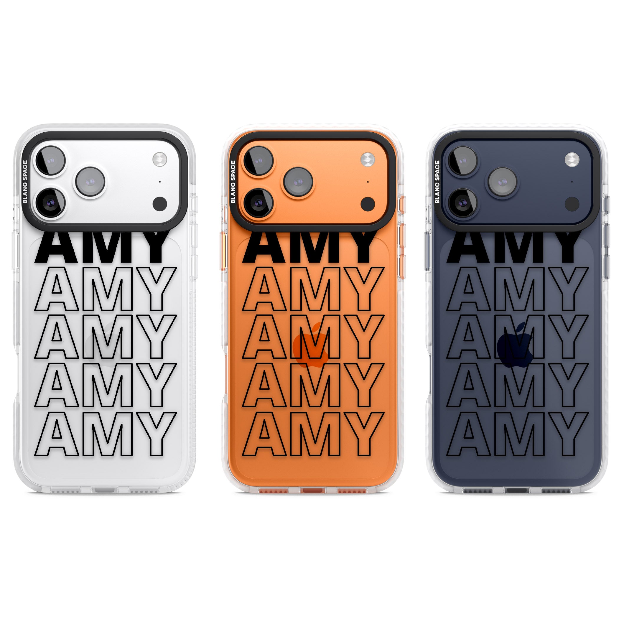 Personalised Bold Continous Name iPhone 17 Pro Impact Clear Phone Case APT Impact Protection