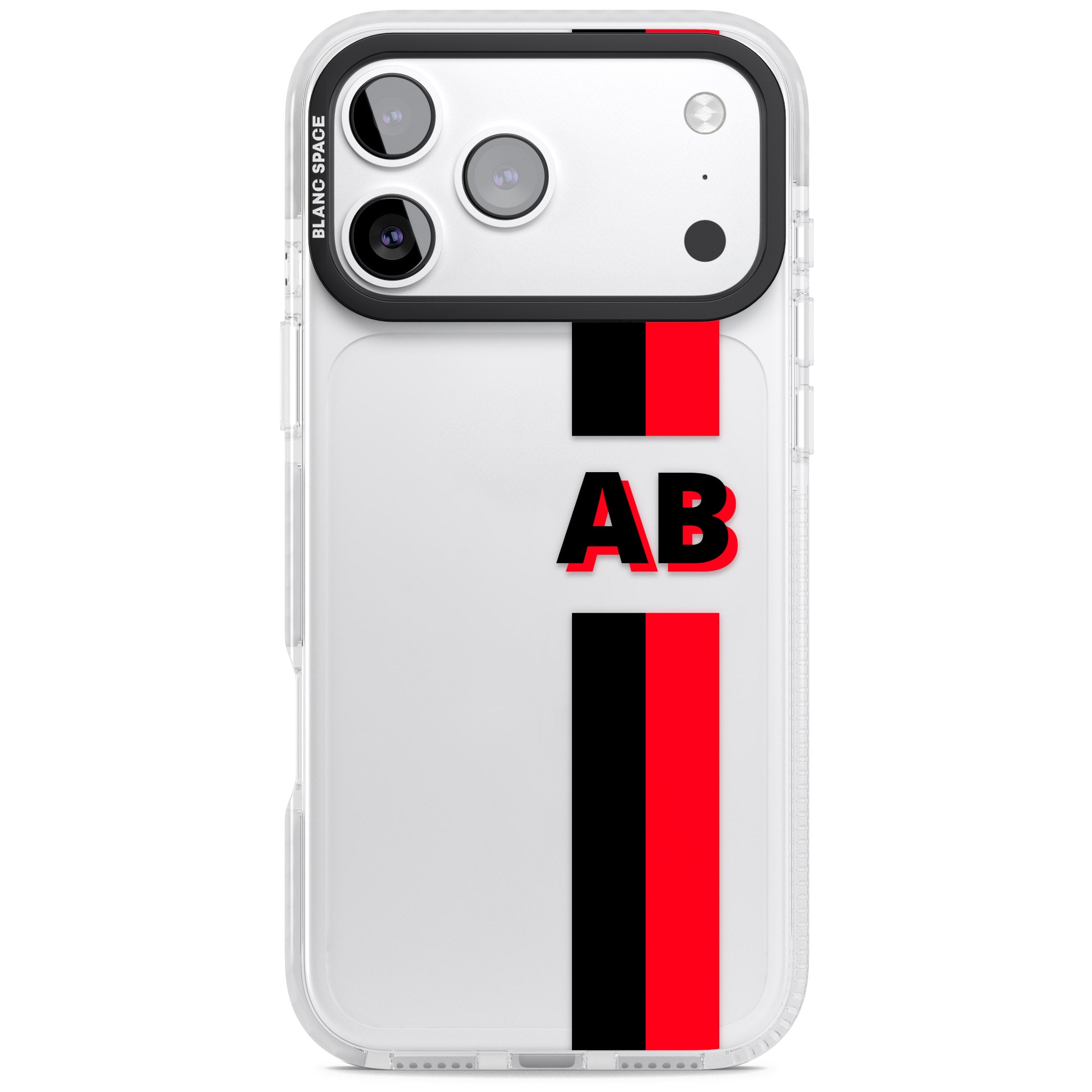 Personalised Bold Stripe iPhone 17 Pro Impact Clear Phone Case