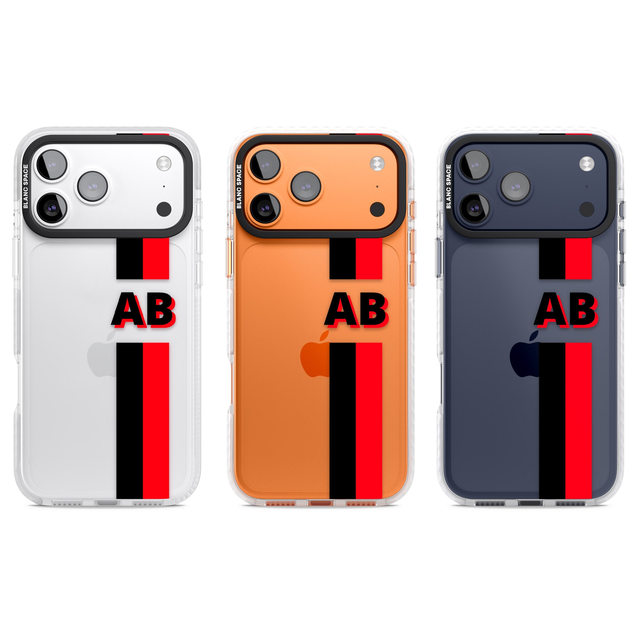 Personalised Bold Stripe iPhone 17 Pro Impact Clear Phone Case APT Impact Protection