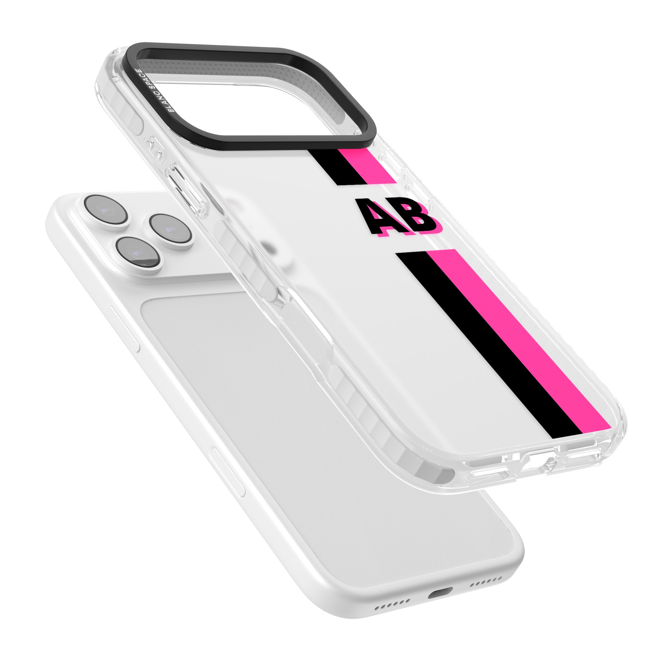Personalised Bold Name Stripe iPhone 17 Pro Impact Clear Phone Case Colours