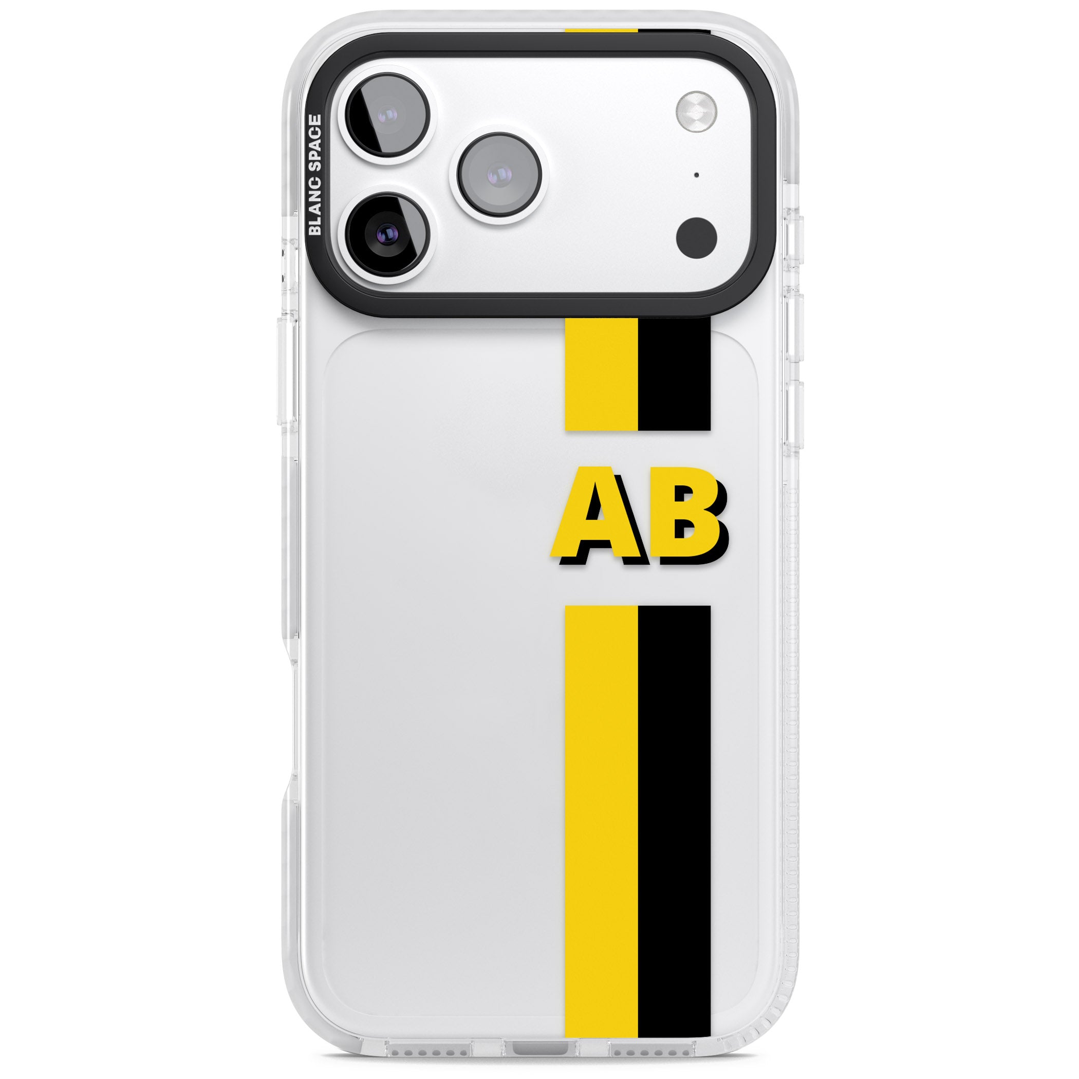 Personalised Bold Name Striped iPhone 17 Pro Impact Clear Phone Case