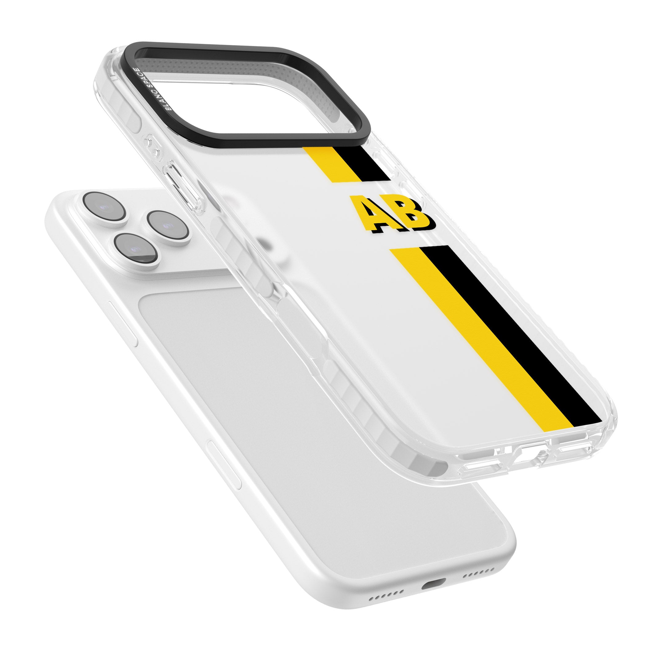 Personalised Bold Name Striped iPhone 17 Pro Max Impact Clear Phone Case Colours