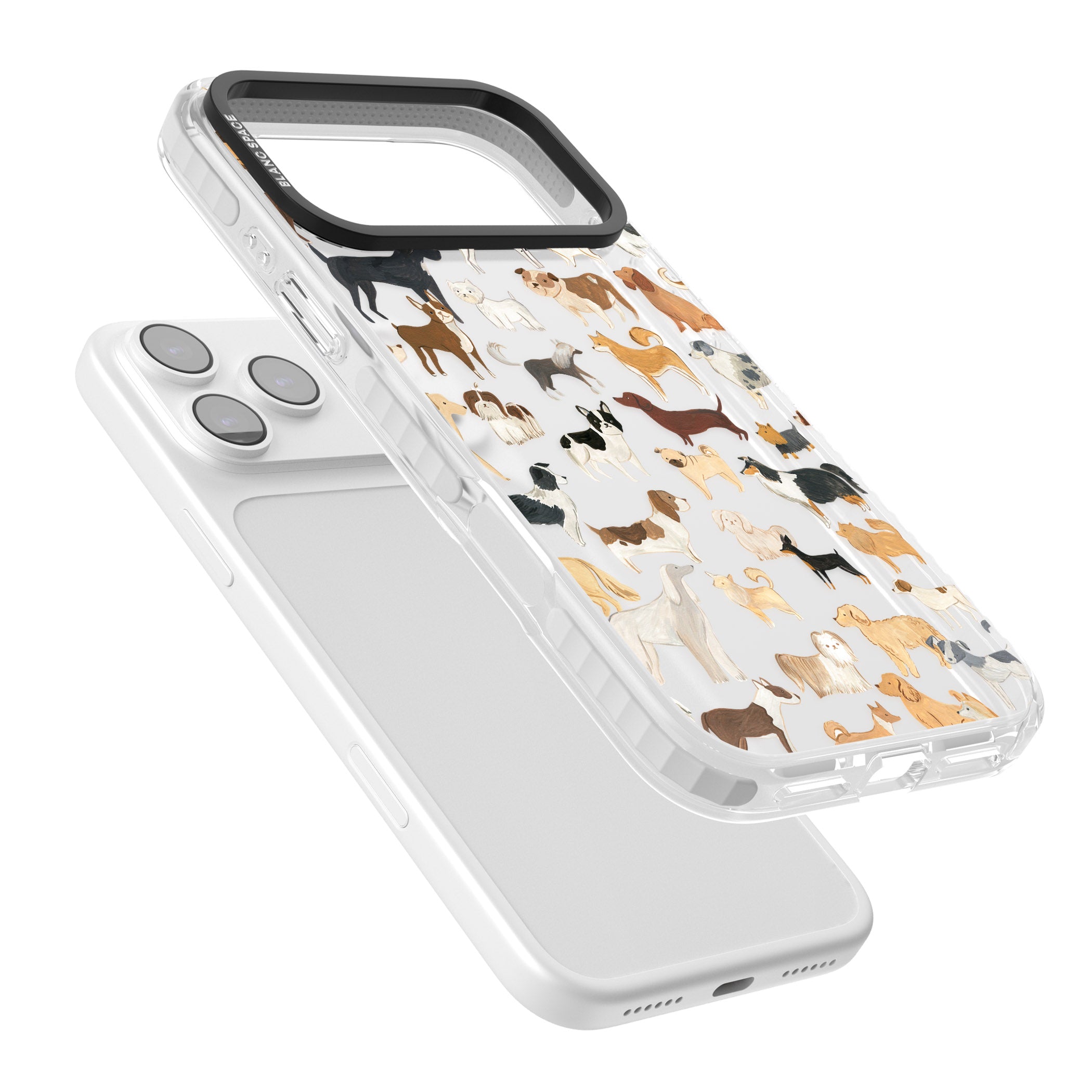 Hand Painted Dogs iPhone 17 Pro Max Impact Clear Phone Case Colours