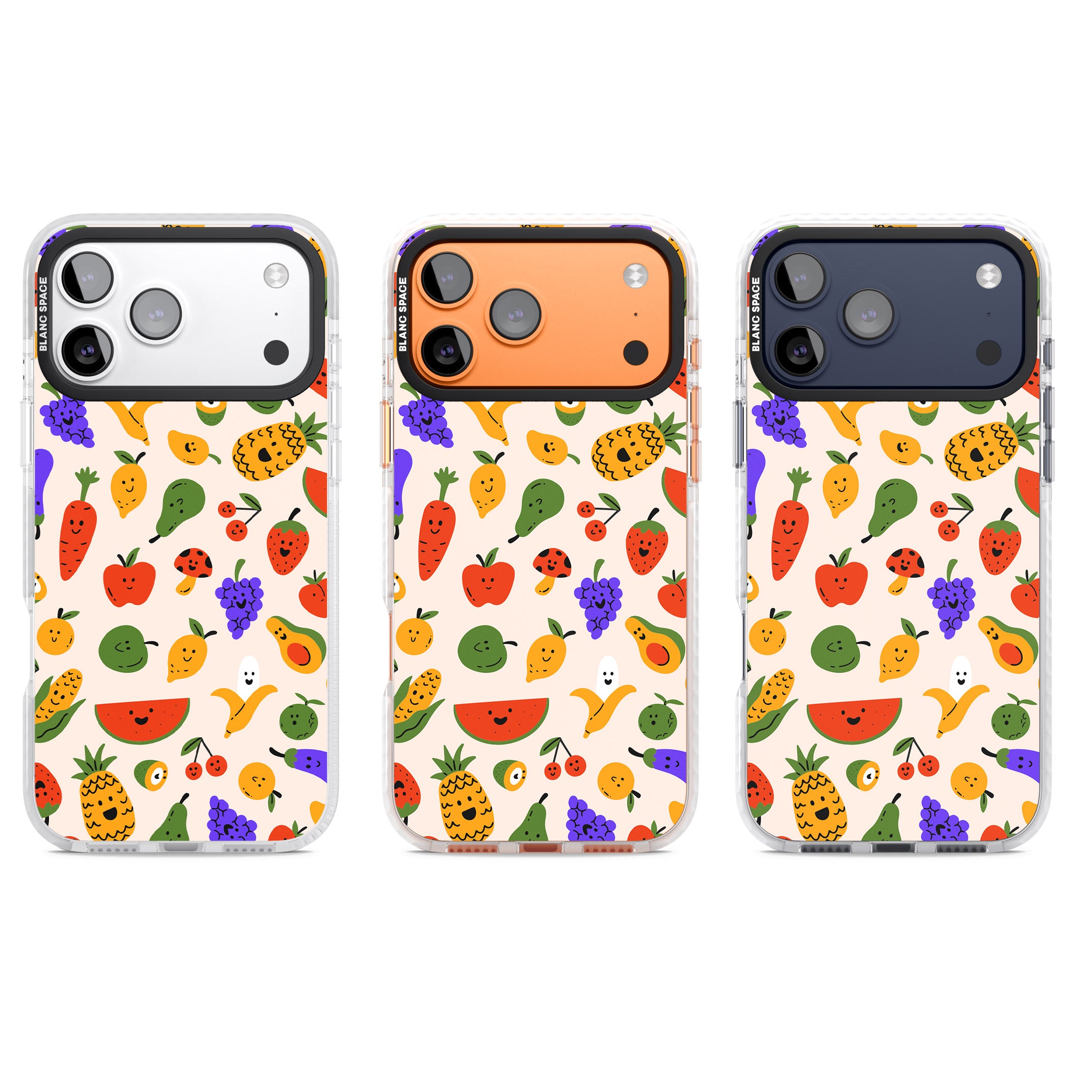 Kawaii Fruit iPhone 17 Pro Impact Clear Phone Case APT Impact Protection
