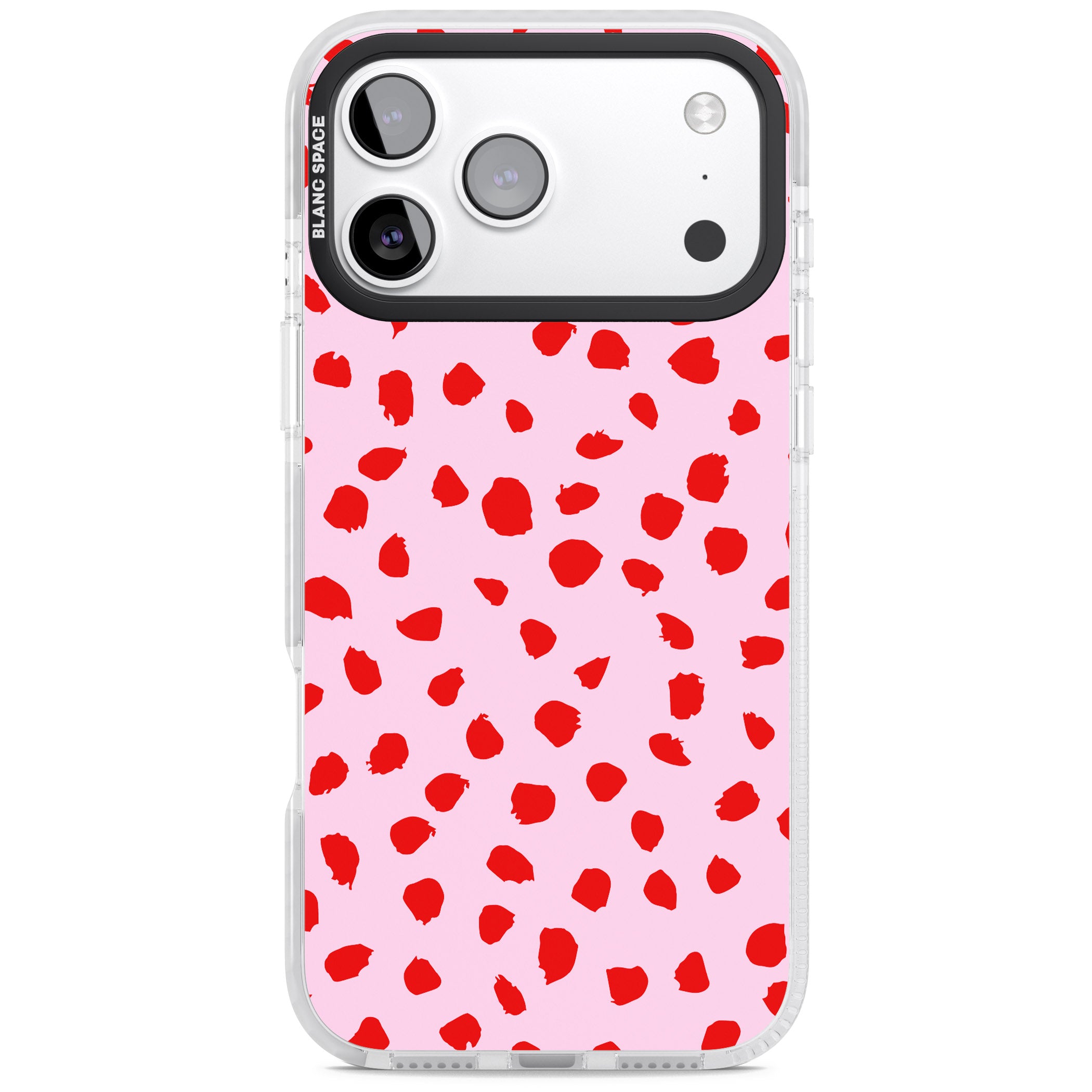 Red Polka Dot iPhone 17 Pro Max Impact Clear Phone Case