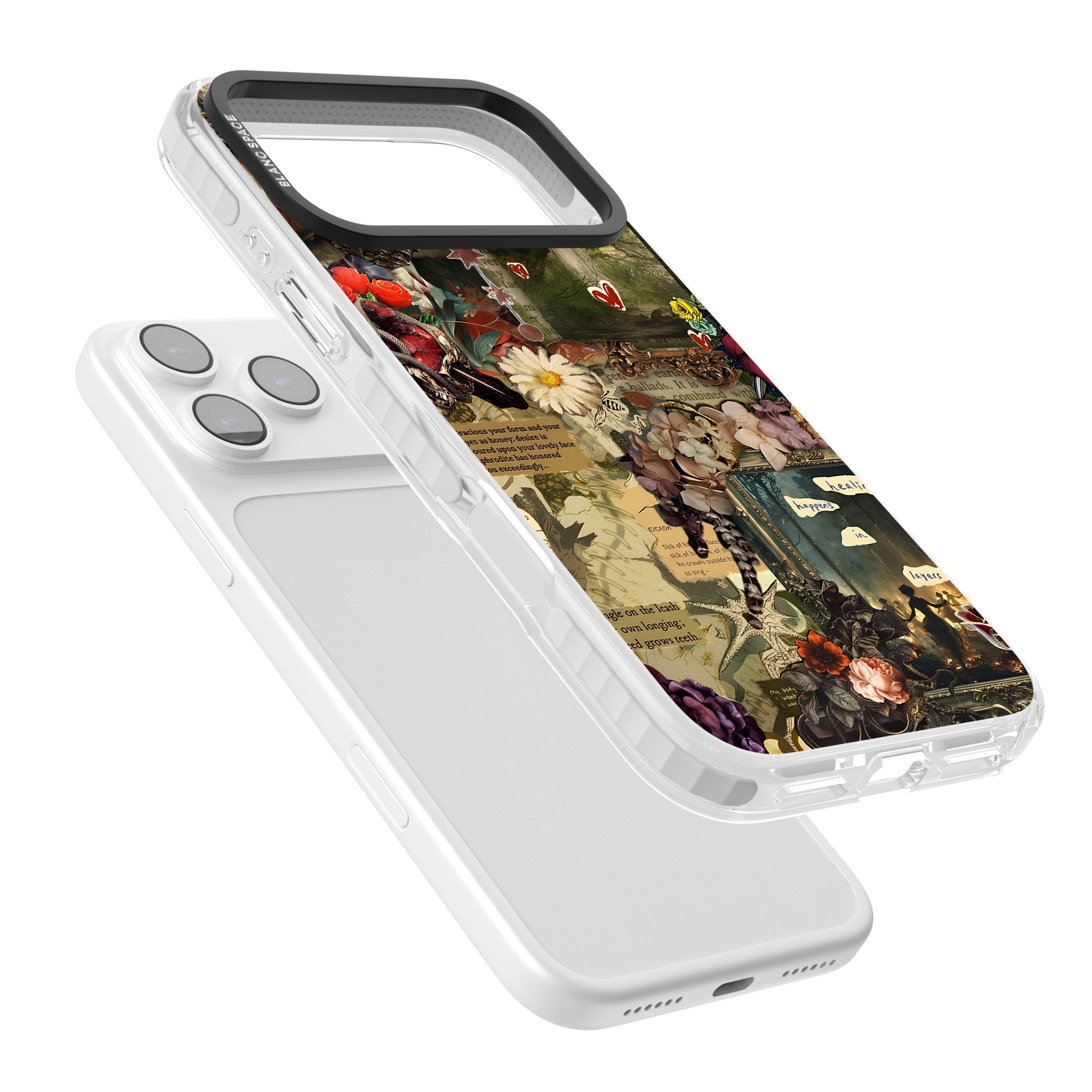 Textbook Romance Collage iPhone 17 Pro Impact Clear Phone Case Colours