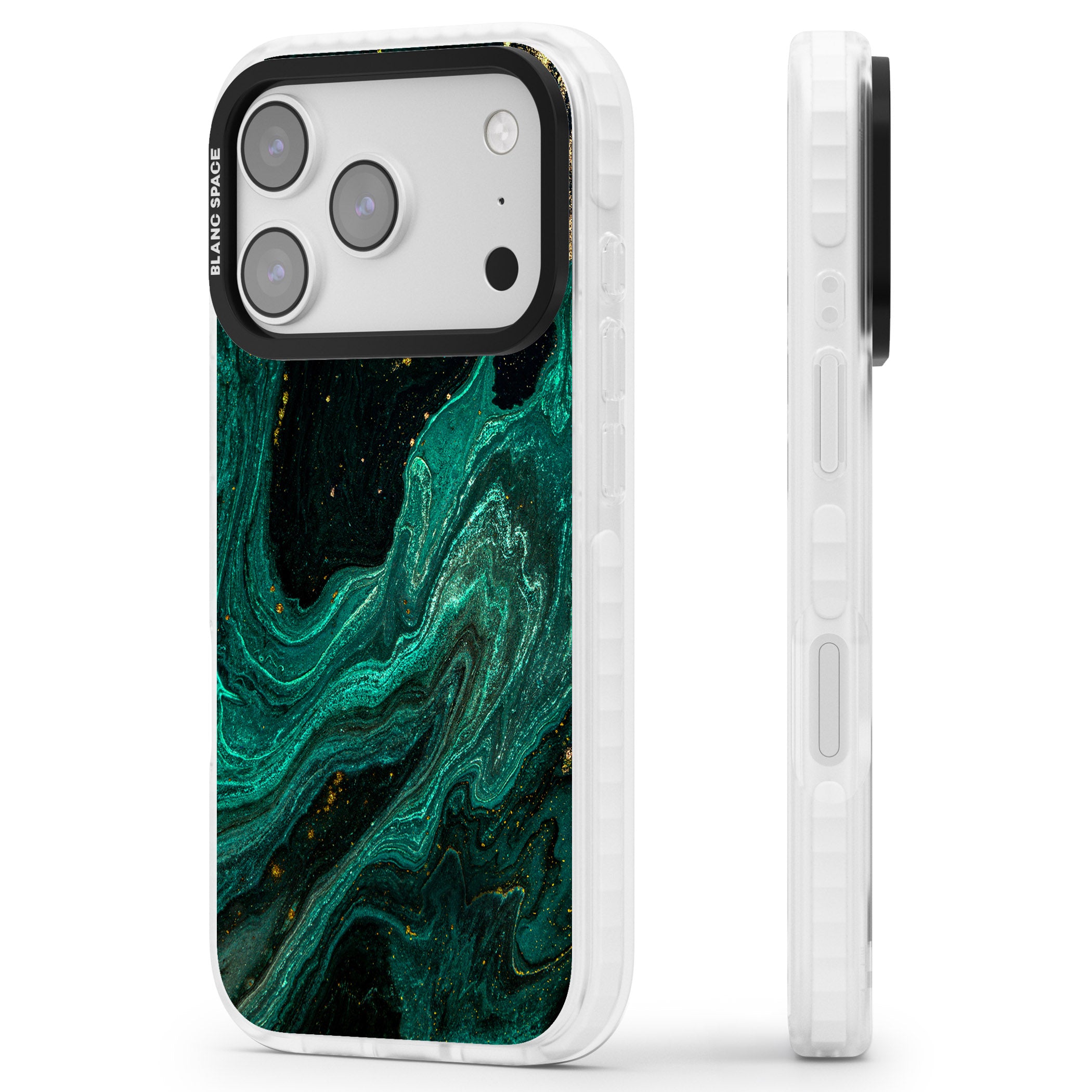 Emerald Lagoon iPhone 17 Pro Impact Clear Phone Case Side Profile