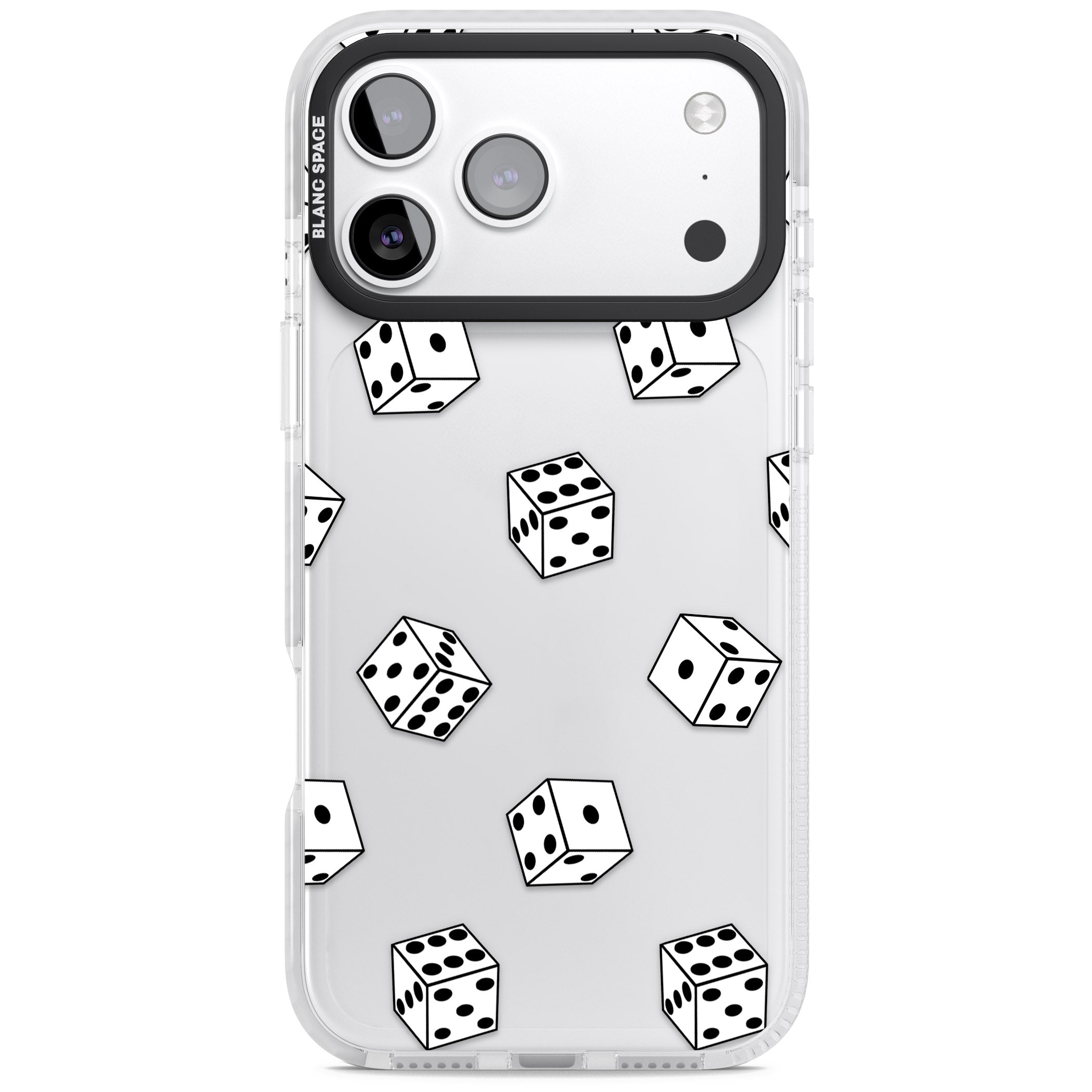 Clear Dice Pattern iPhone 17 Pro Impact Clear Phone Case