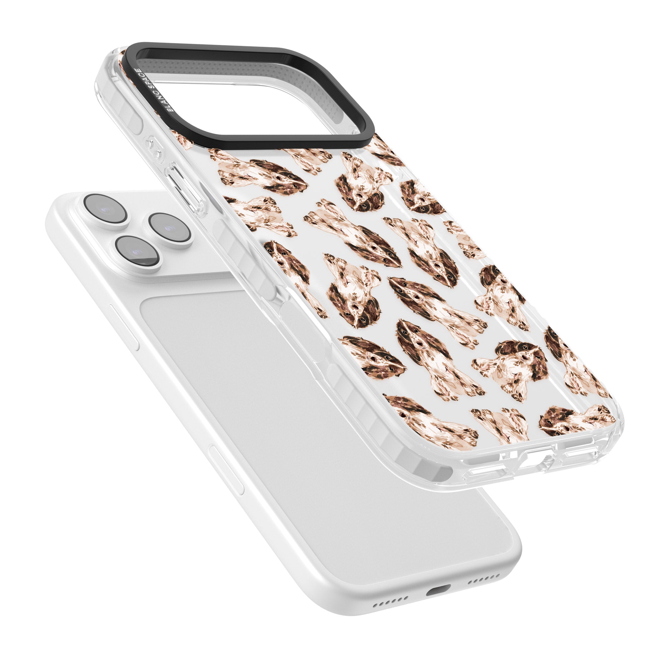 Cocker Spaniel (Brown) Watercolour Dog Pattern iPhone 17 Pro Max Impact Clear Phone Case Colours