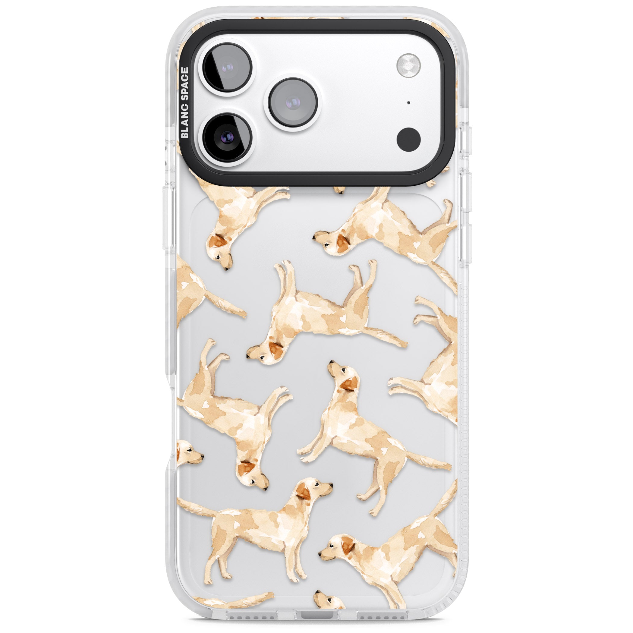 Yellow Labrador Watercolour Dog Pattern iPhone 17 Pro Impact Clear Phone Case