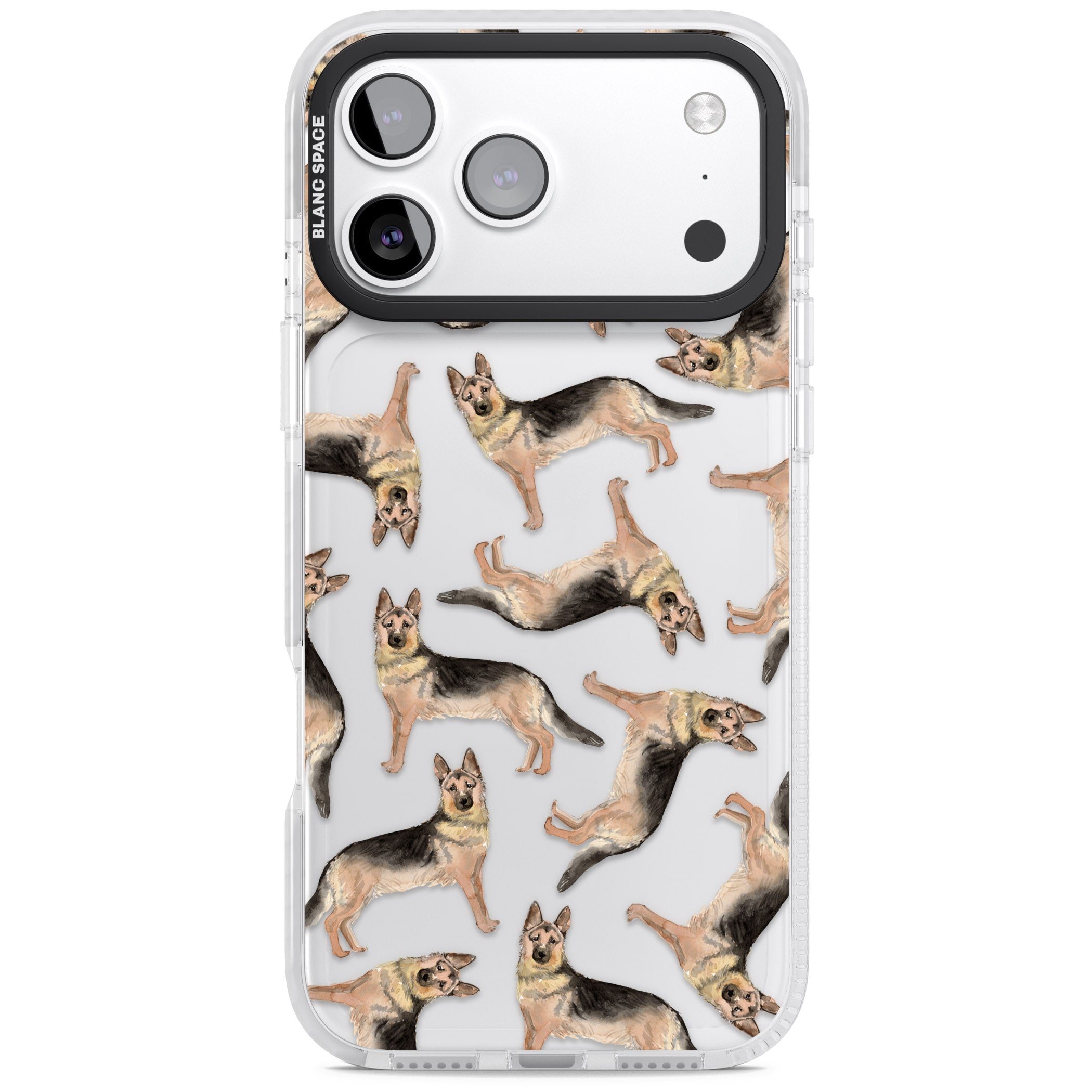 German Shepherd Pattern Classic iPhone 17 Pro Max Impact Clear Phone Case