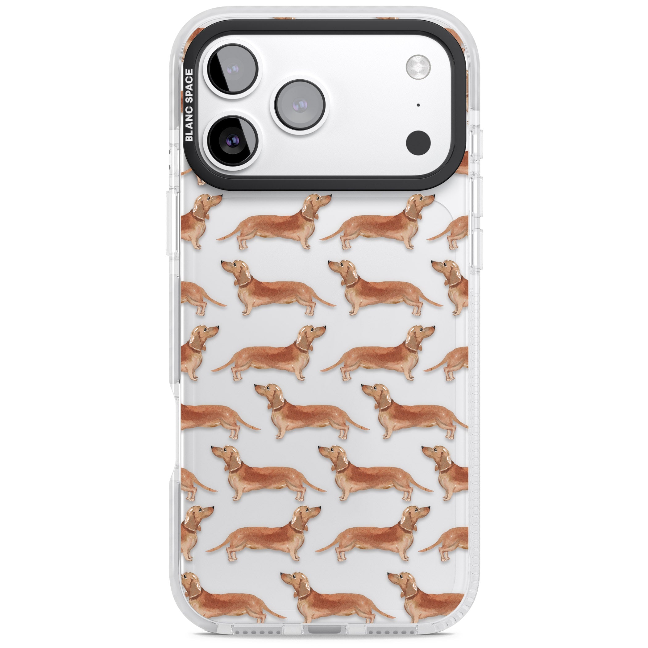 Dachshund Watercolor Dog Pattern iPhone 17 Pro Impact Clear Phone Case