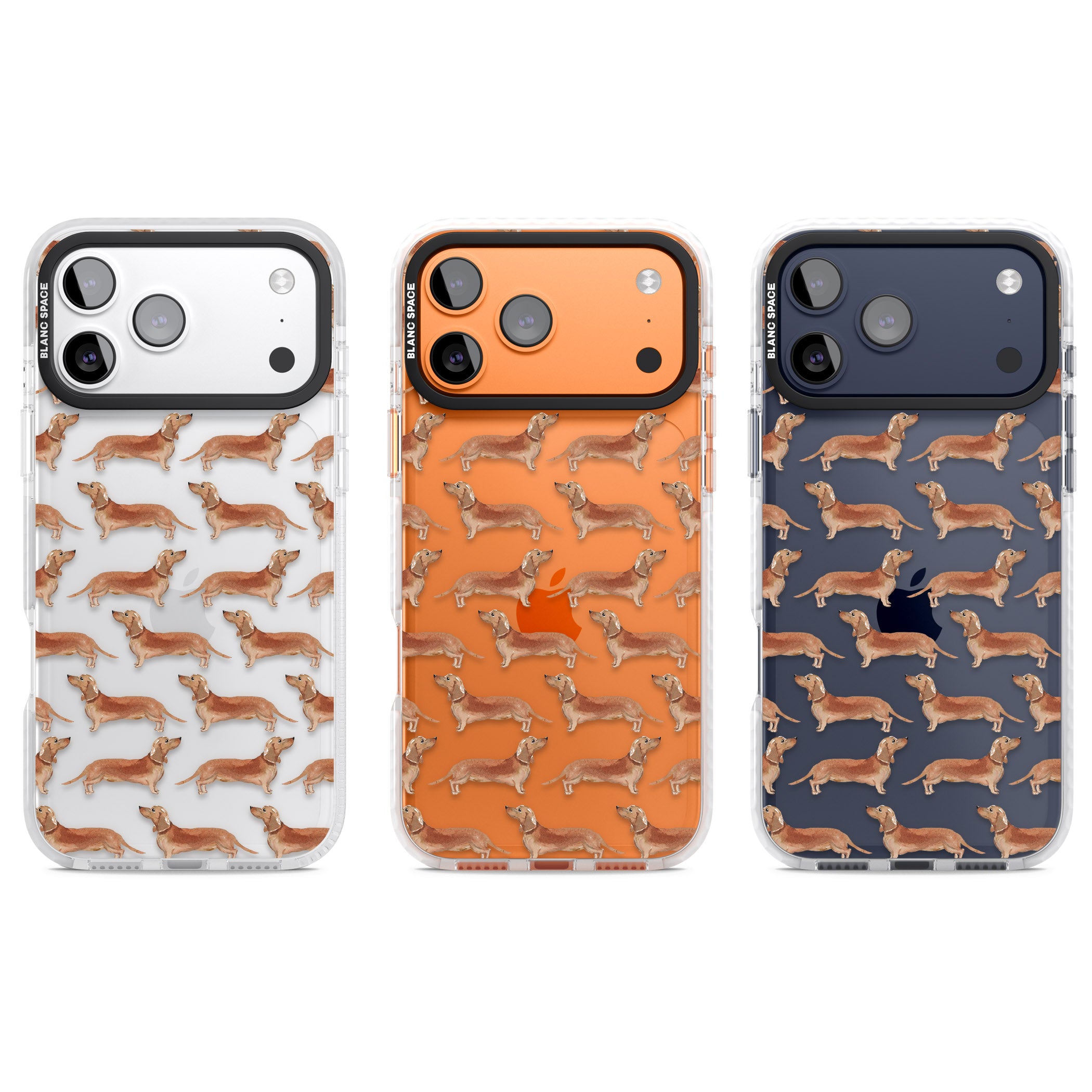 Dachshund Watercolor Dog Pattern iPhone 17 Pro Impact Clear Phone Case APT Impact Protection