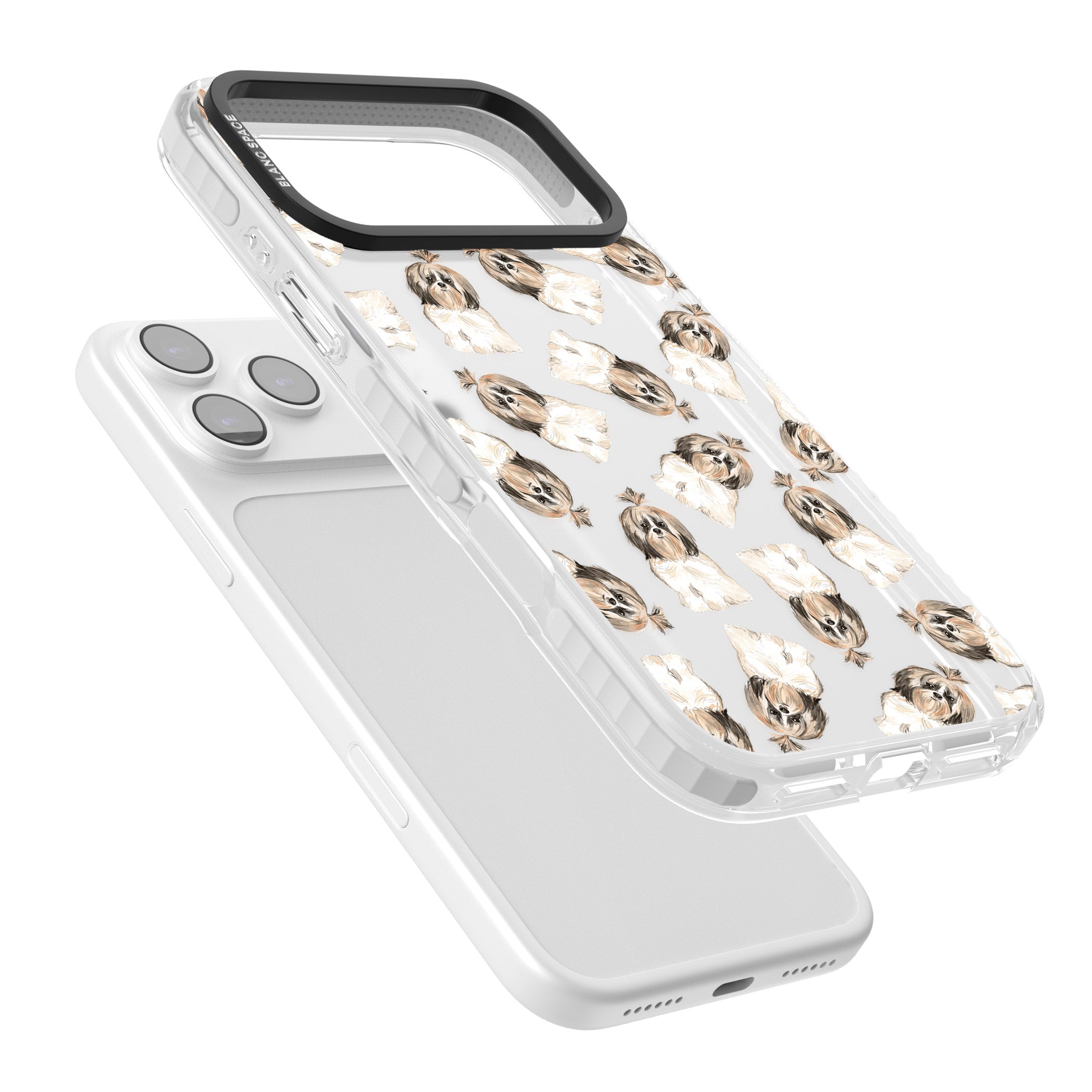 Shih Tzu Pattern Long Hair iPhone 17 Pro Impact Clear Phone Case Colours