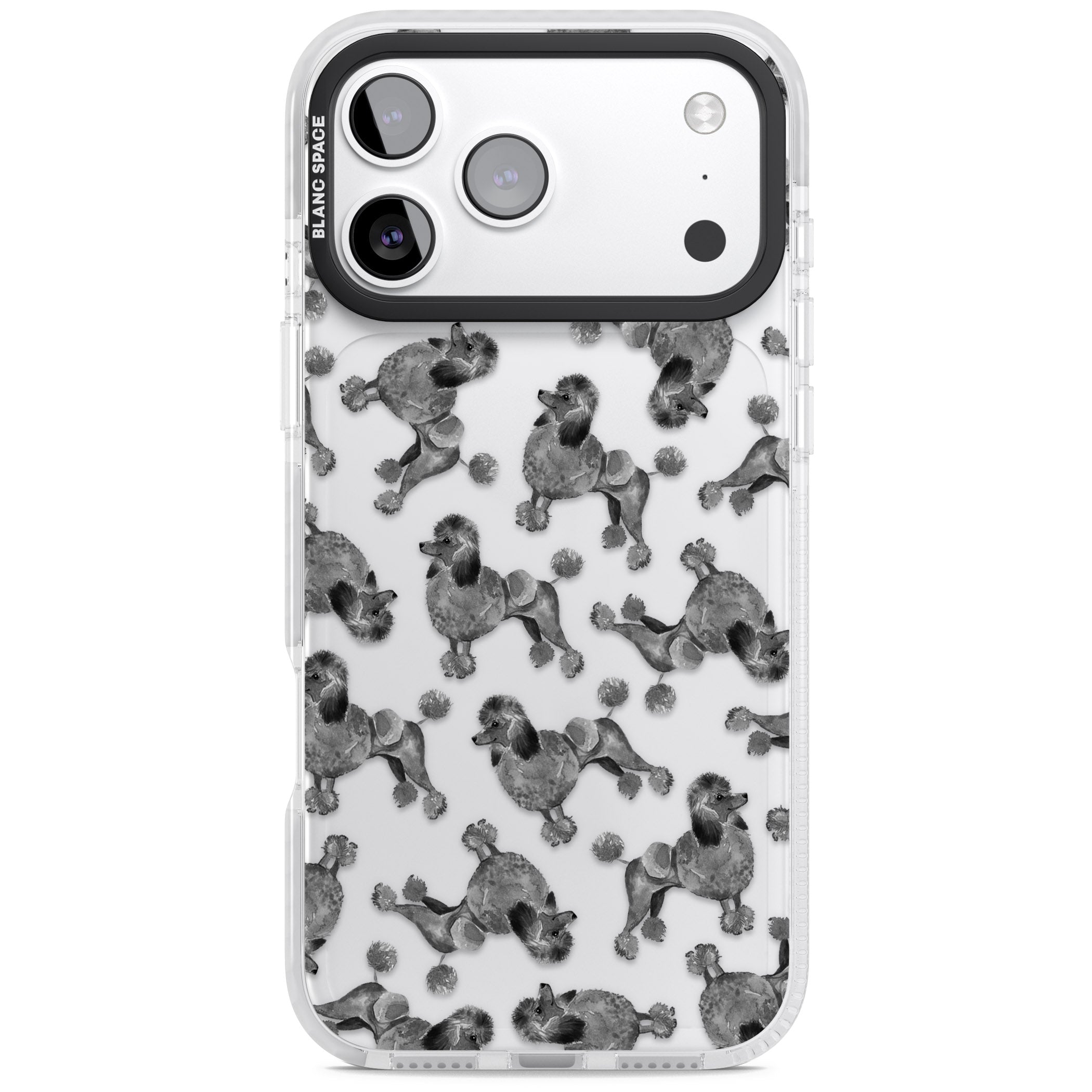 Poodle Pattern iPhone 17 Pro Impact Clear Phone Case