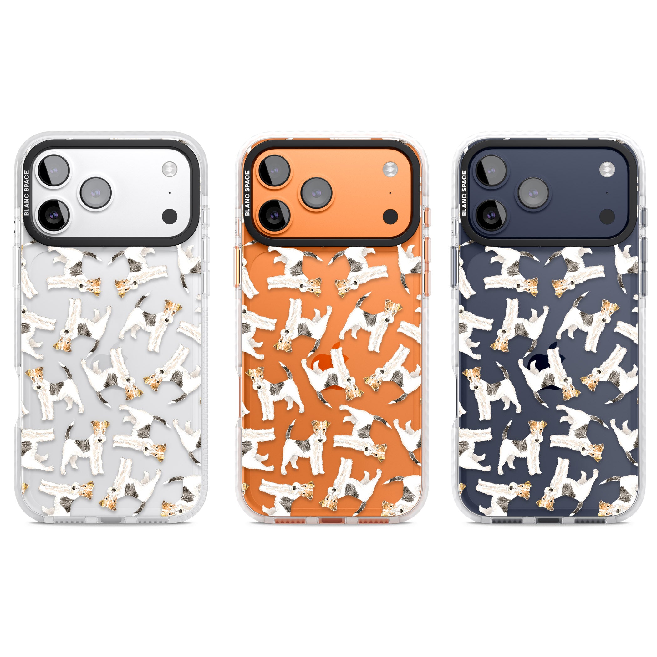 Wire Haired Fox Terrier Dog Pattern iPhone 17 Pro Impact Clear Phone Case APT Impact Protection