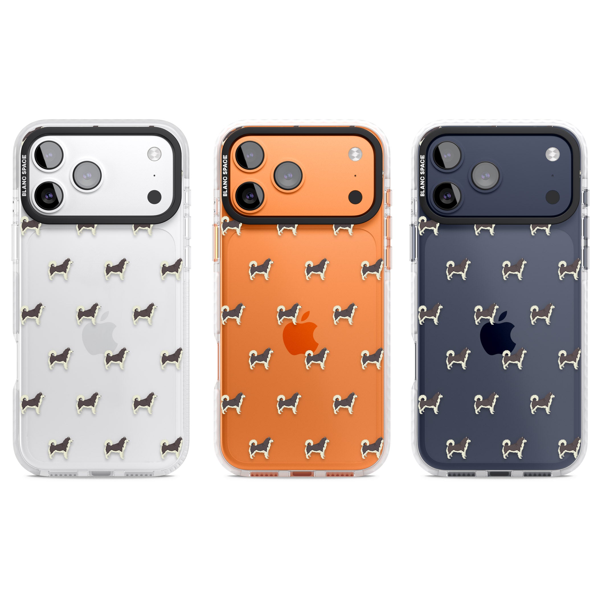 Alaskan Malamute Dog Pattern iPhone 17 Pro Impact Clear Phone Case APT Impact Protection