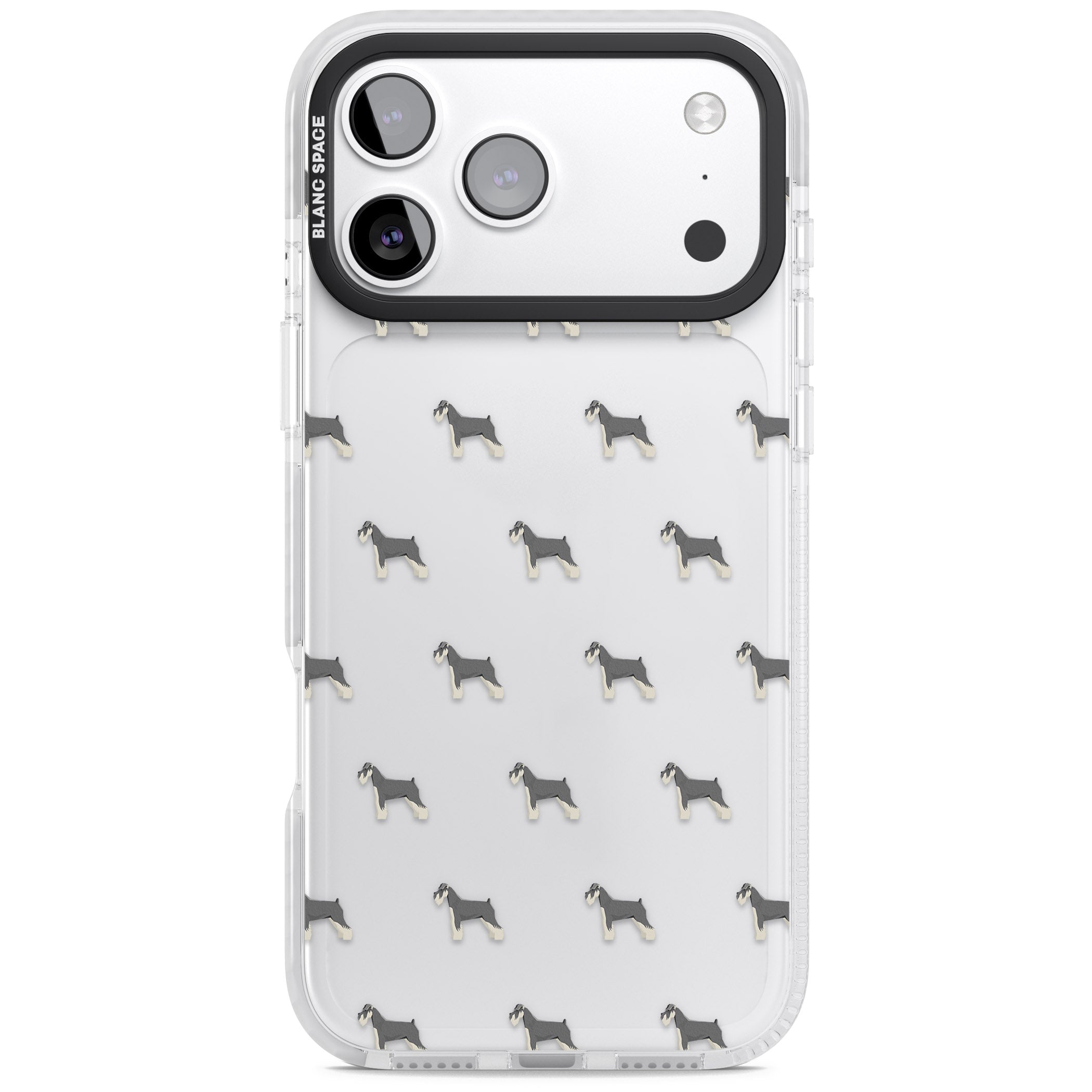 Schnauzer Dog Pattern iPhone 17 Pro Max Impact Clear Phone Case
