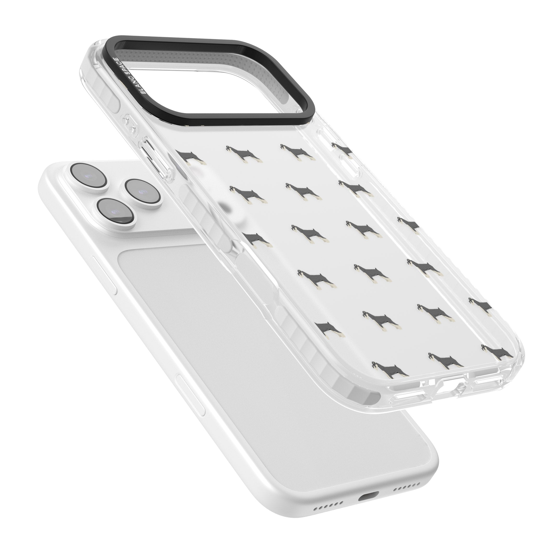 Schnauzer Dog Pattern iPhone 17 Pro Max Impact Clear Phone Case Colours