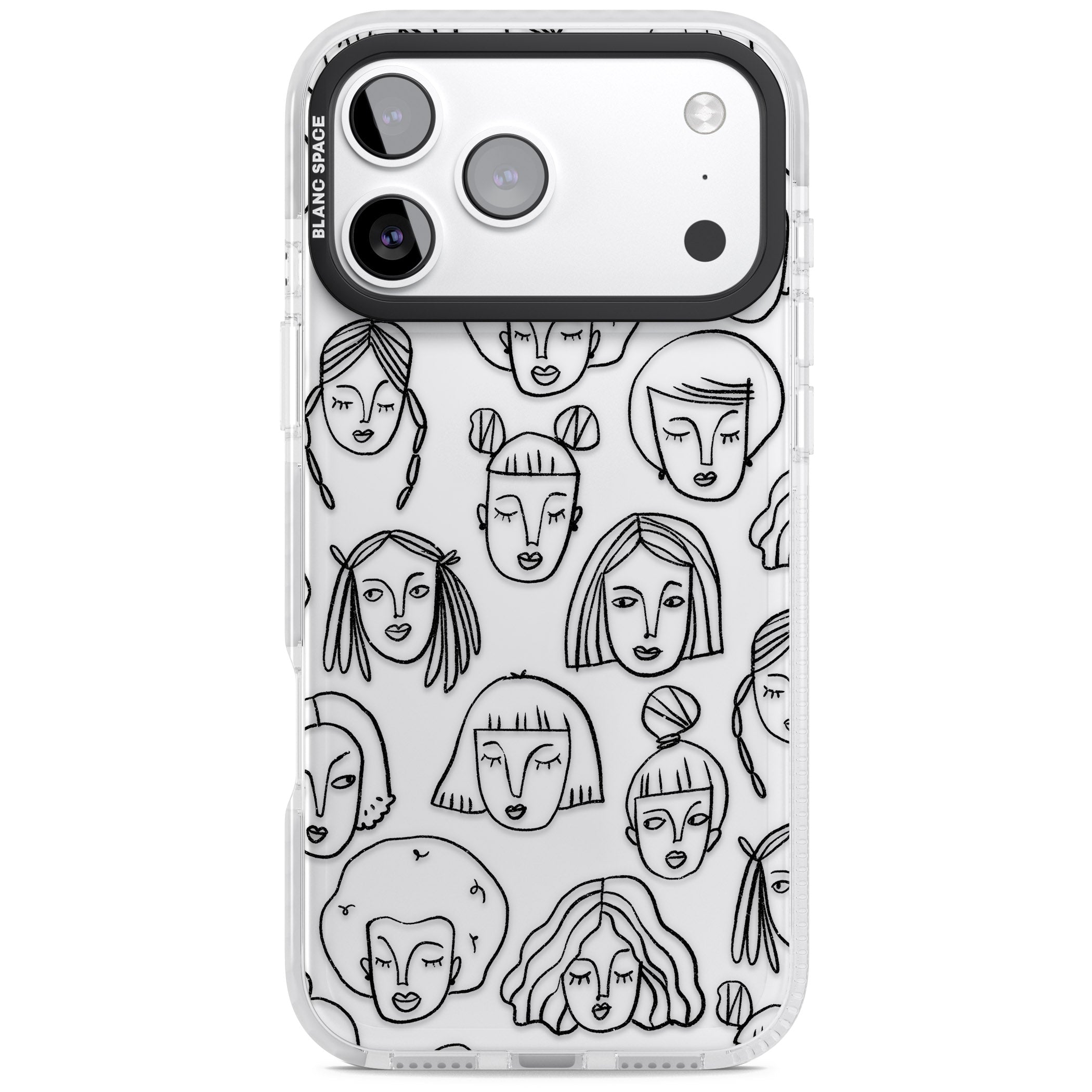 Doodle Face iPhone 17 Pro Impact Clear Phone Case