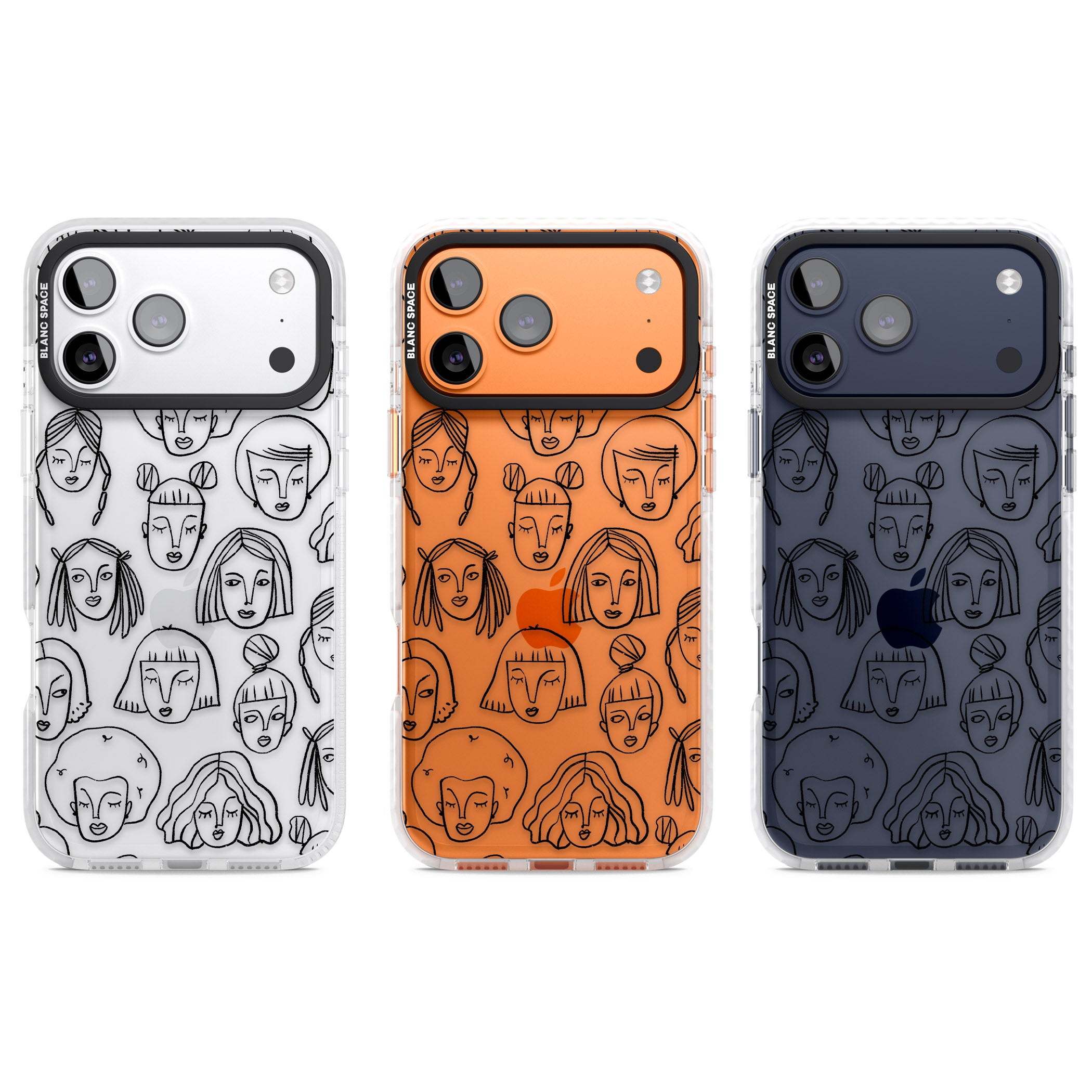Doodle Face iPhone 17 Pro Impact Clear Phone Case APT Impact Protection