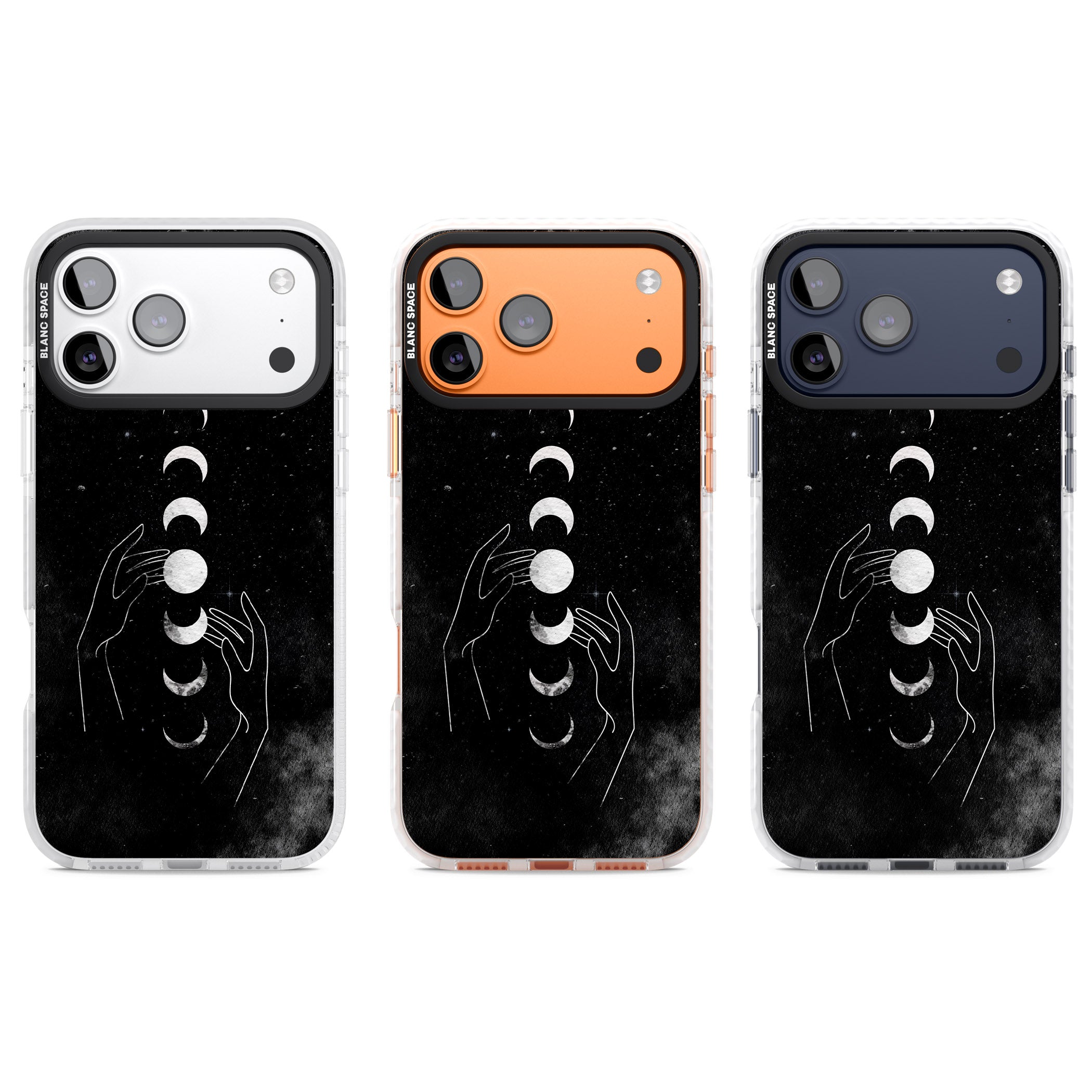 Moon Phases Hands iPhone 17 Pro Impact Clear Phone Case APT Impact Protection