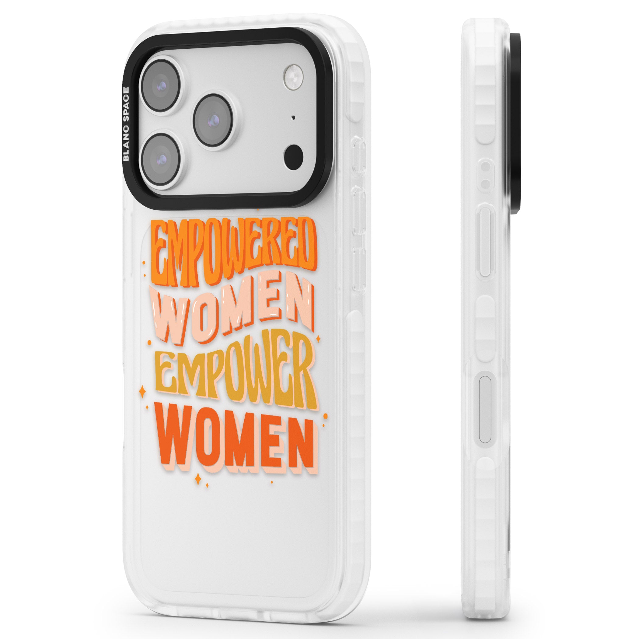 Empowered Women iPhone 17 Pro Impact Clear Phone Case Side Profile