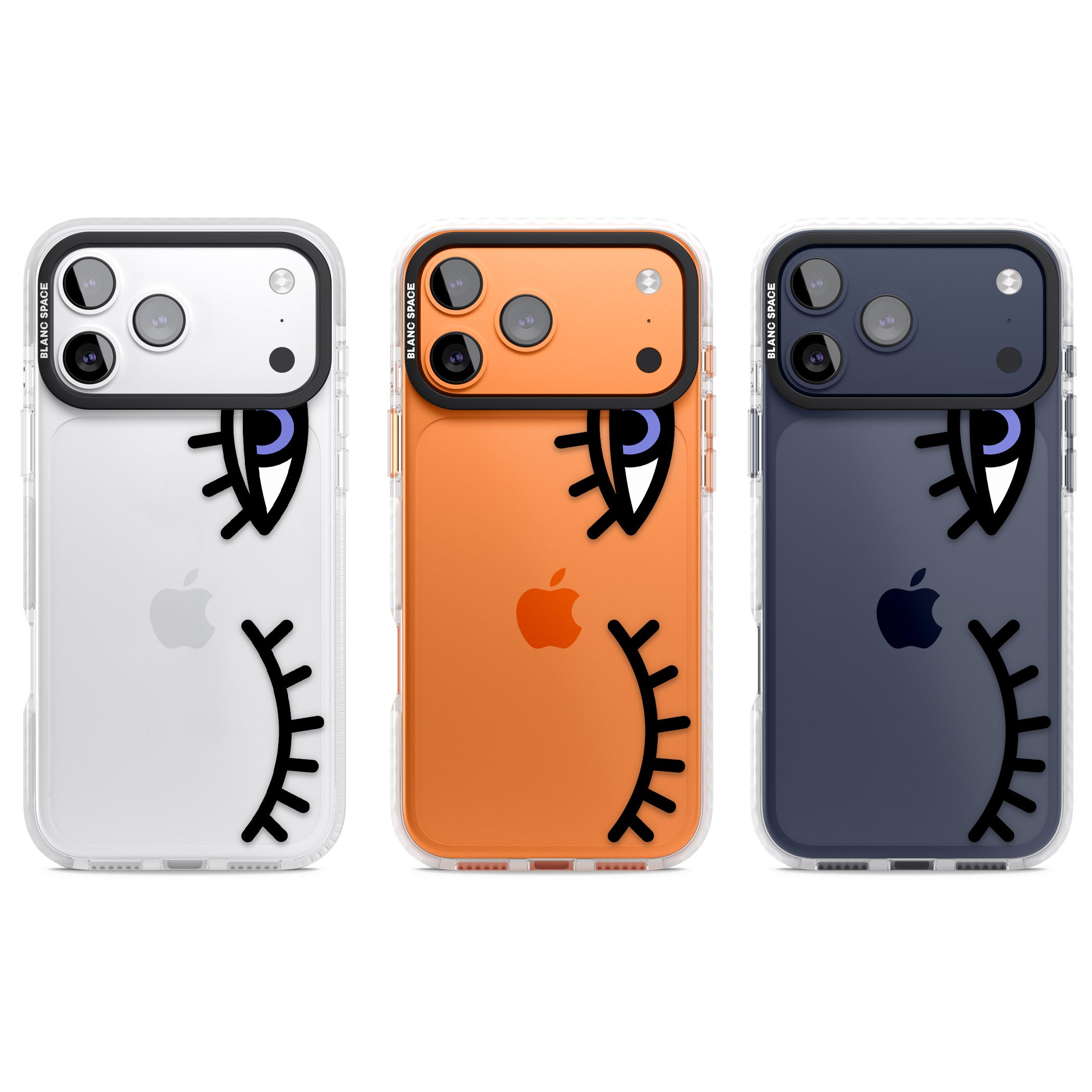 Winking Eyes Transparent Pattern iPhone 17 Pro Impact Clear Phone Case APT Impact Protection