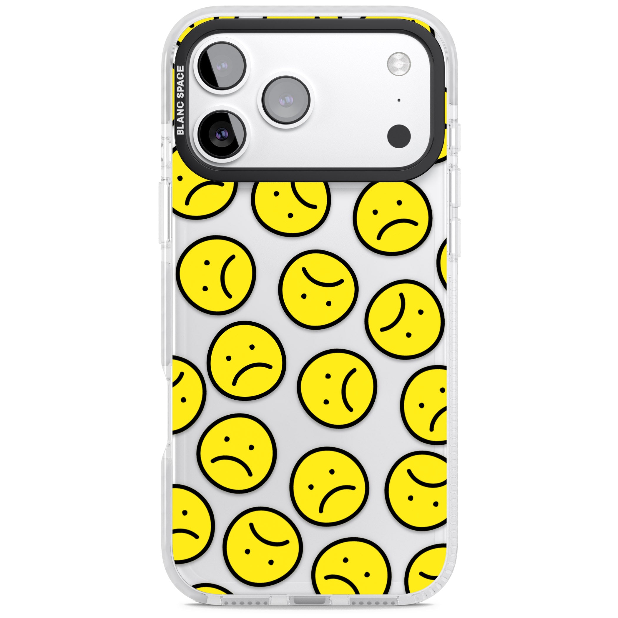 Sad Face Clear Pattern iPhone 17 Pro Impact Clear Phone Case