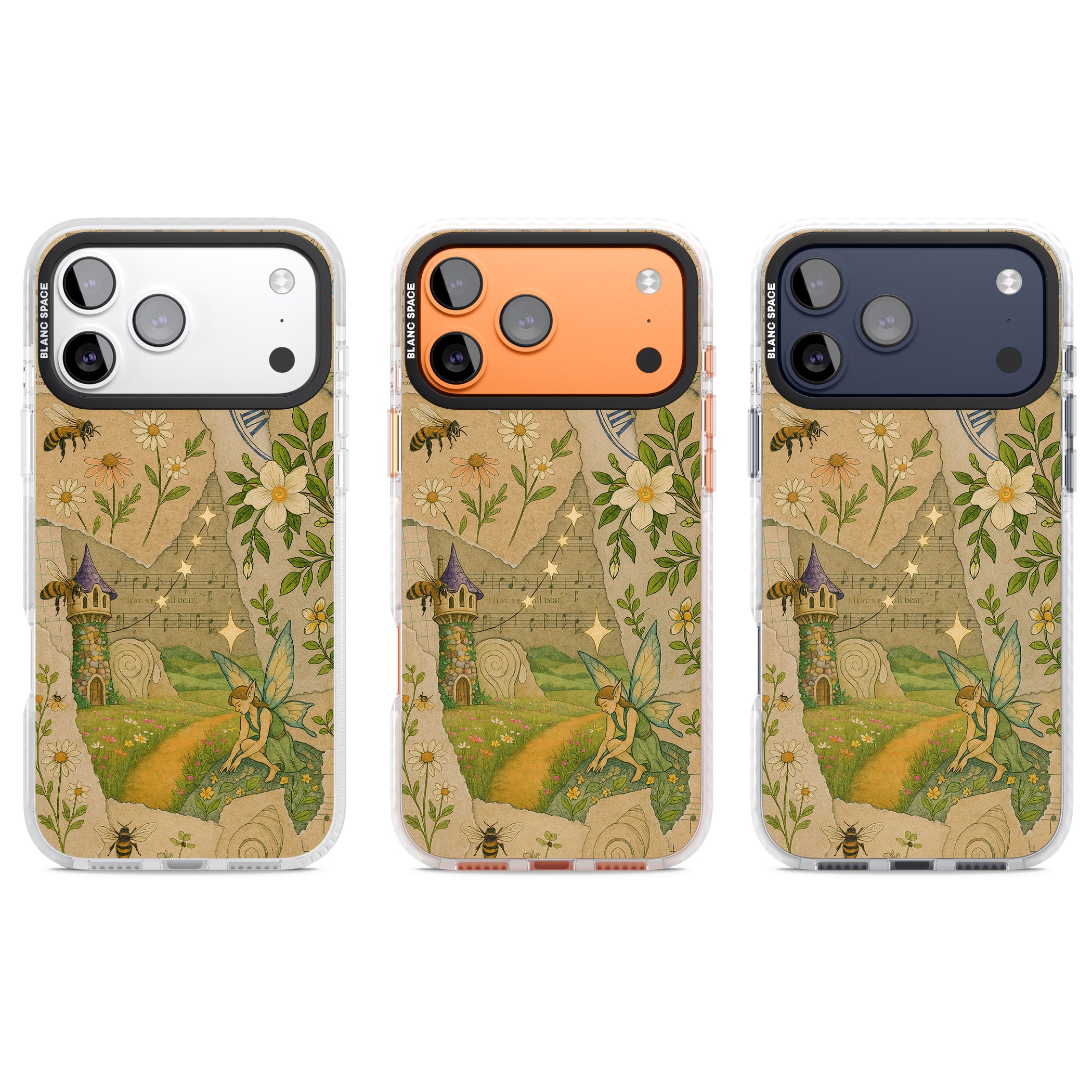 Floral Fairy Collage iPhone 17 Pro Impact Clear Phone Case APT Impact Protection