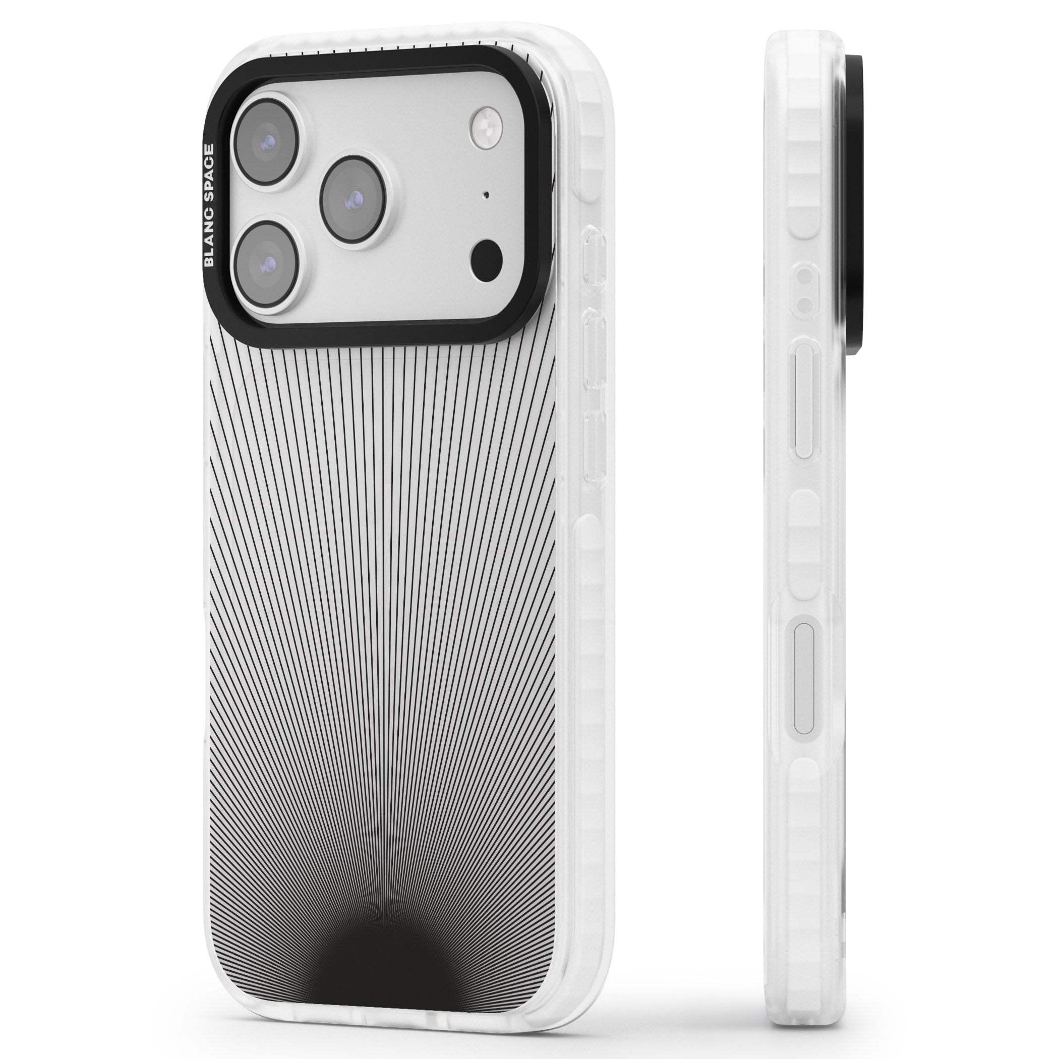 Linear Sunburst iPhone 17 Pro Max Impact Clear Phone Case Side Profile