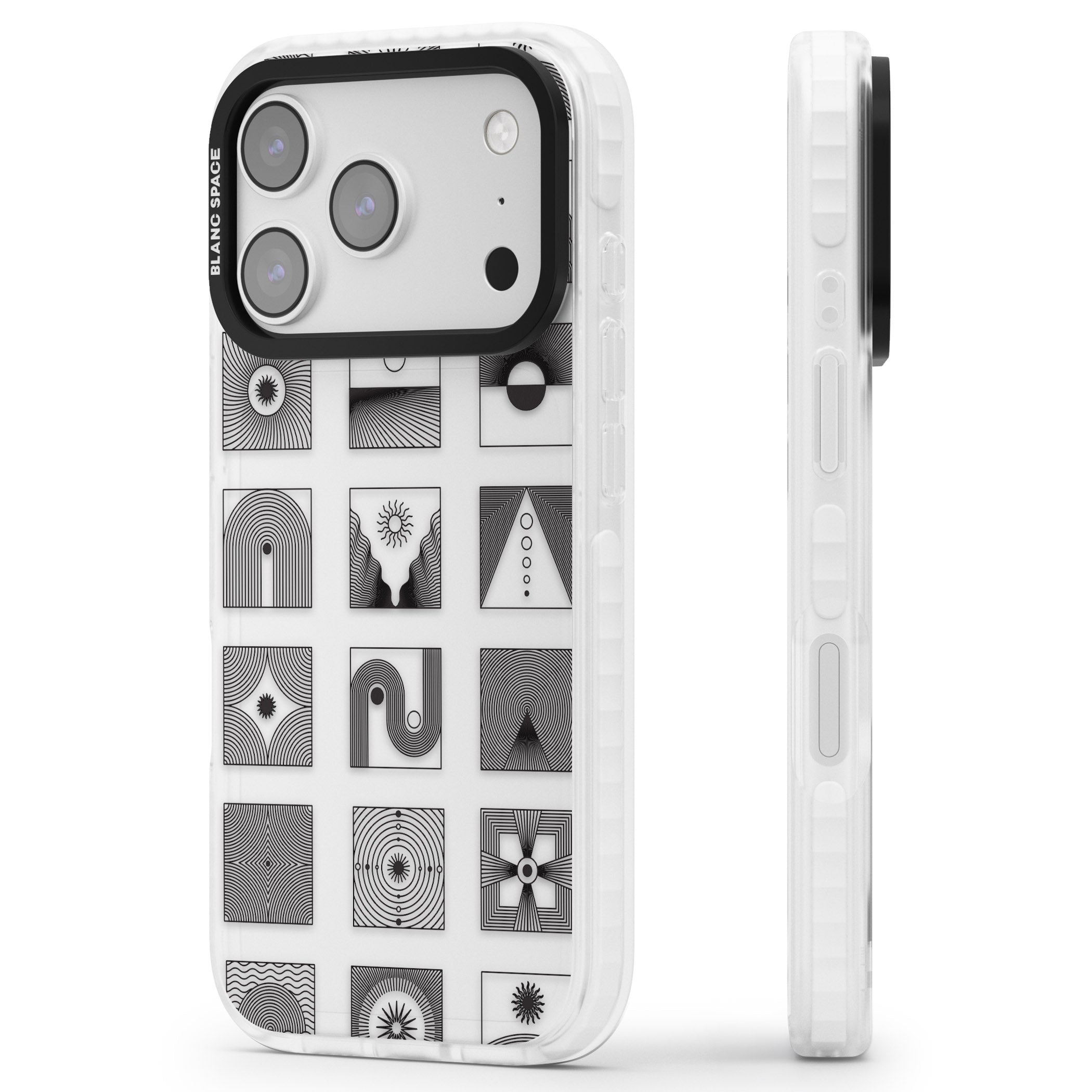 Abstract Geometric iPhone 17 Pro Max Impact Clear Phone Case Side Profile