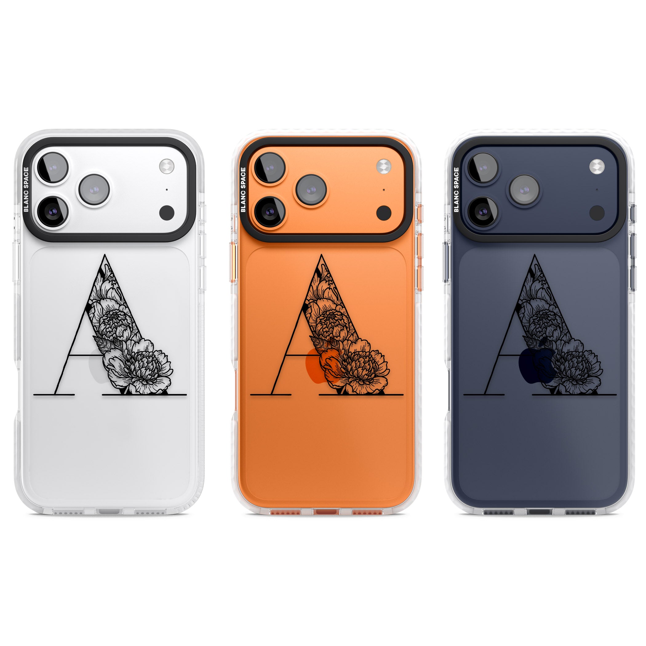 Personalised Floral Monogram iPhone 17 Pro Impact Clear Phone Case APT Impact Protection