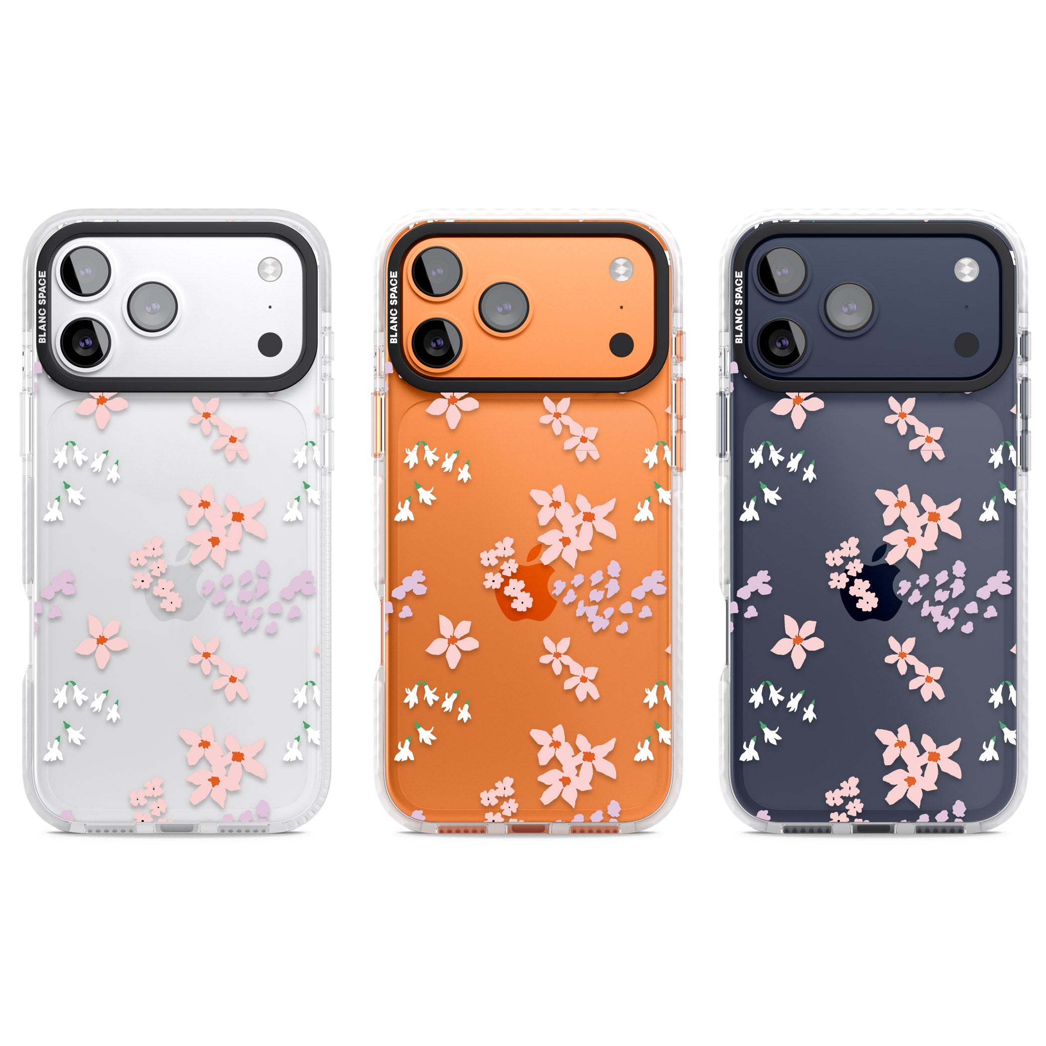 Pink & Purple Flower Mix iPhone 17 Pro Impact Clear Phone Case APT Impact Protection