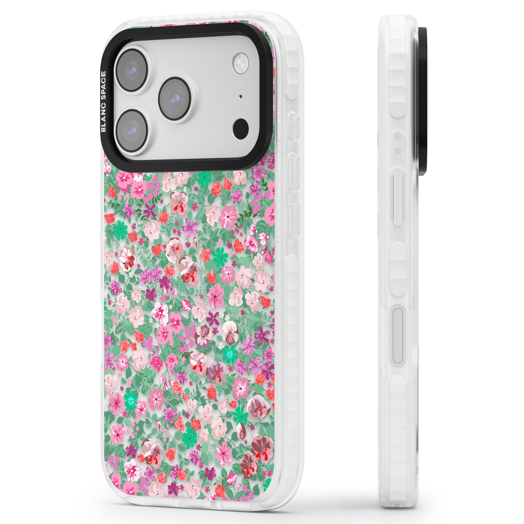 Florentine Meadow iPhone 17 Pro Impact Clear Phone Case Side Profile