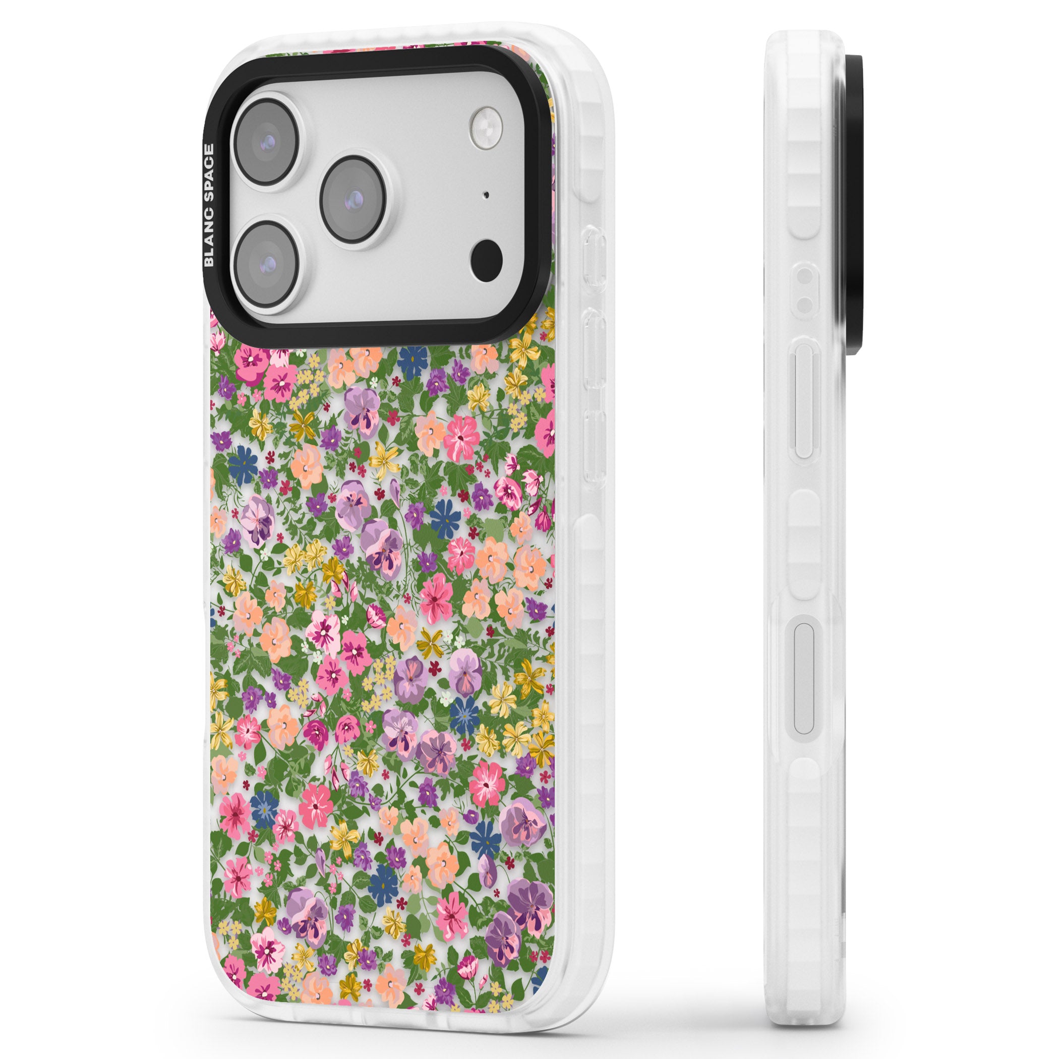 Lake Como Meadow iPhone 17 Pro Max Impact Clear Phone Case Side Profile