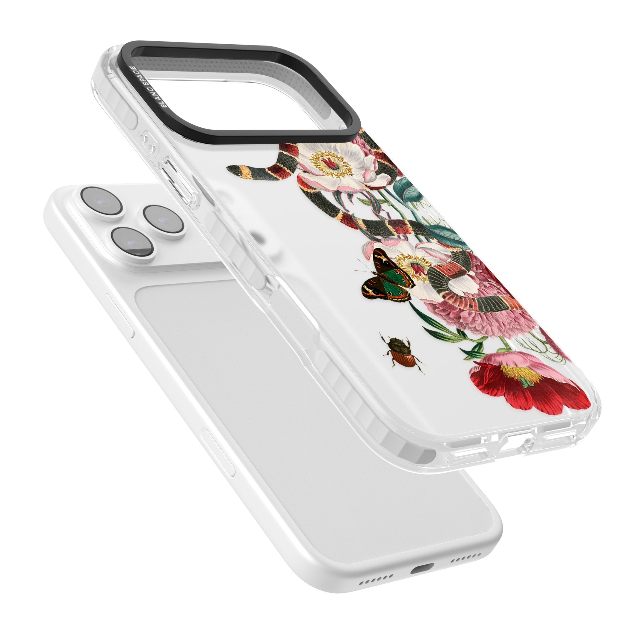 Floral Snake iPhone 17 Pro Max Impact Clear Phone Case Colours