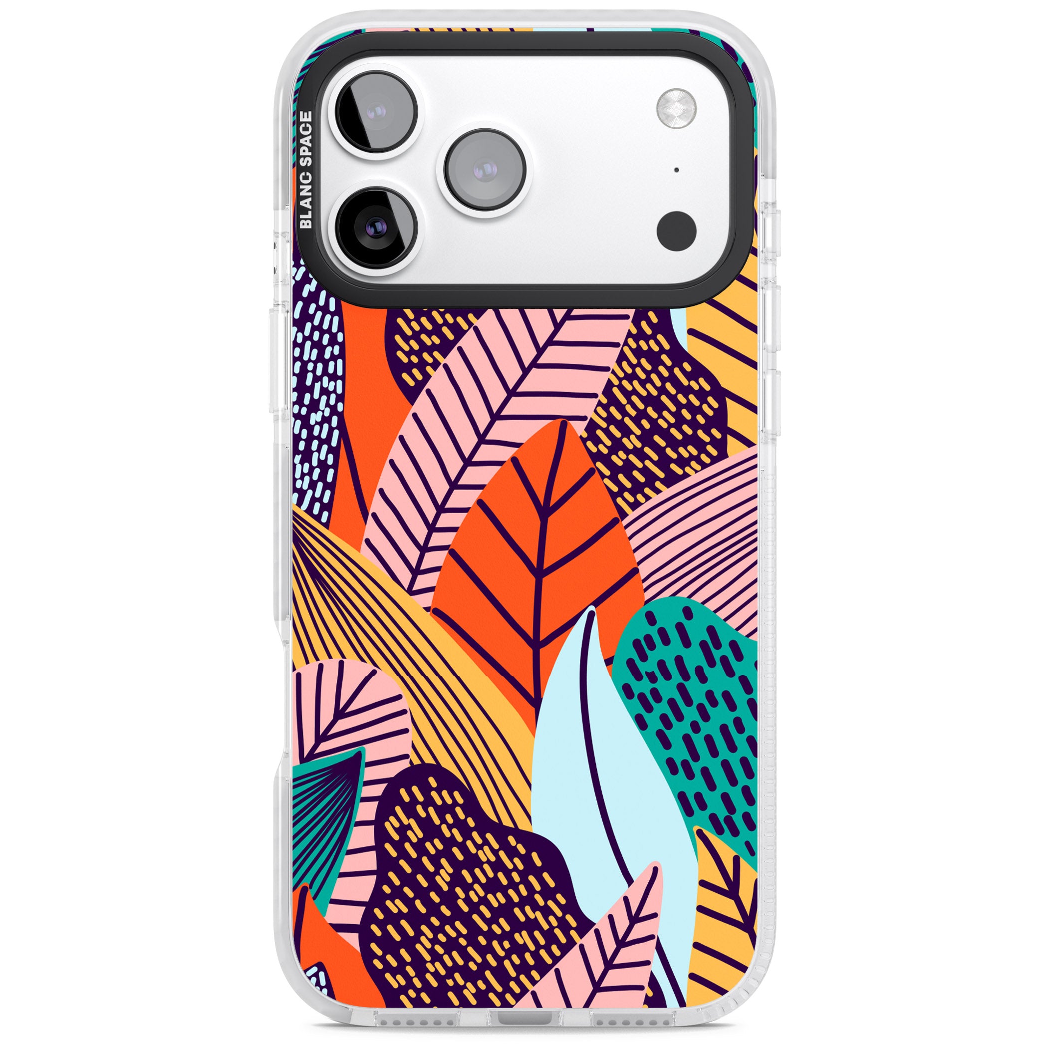 Abstract Leaves iPhone 17 Pro Impact Clear Phone Case