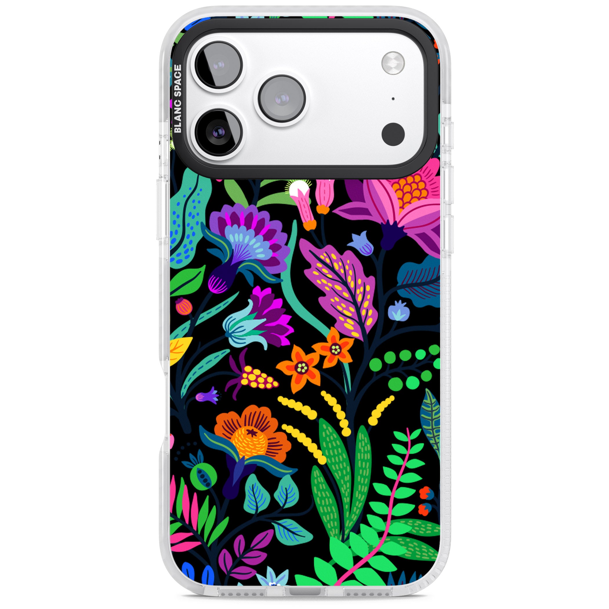Floral Vibe (Black) iPhone 17 Pro Max Impact Clear Phone Case